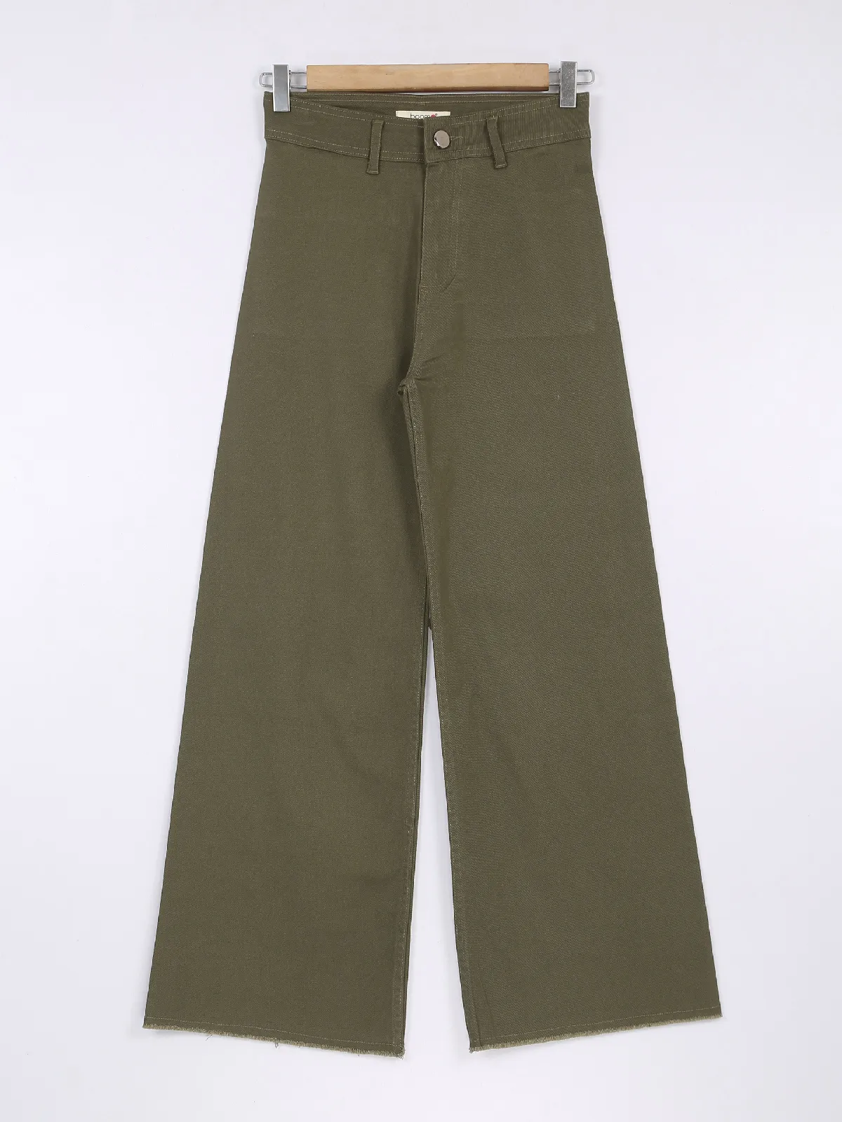 Boom olive wide leg solid jeans