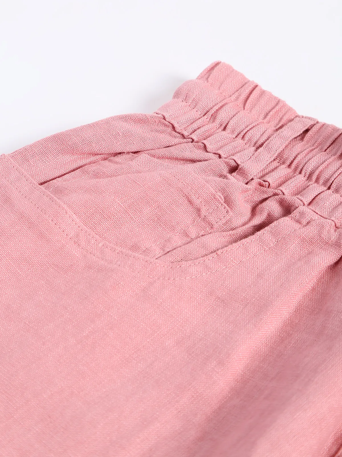 Boom pink cotton ankle length pant