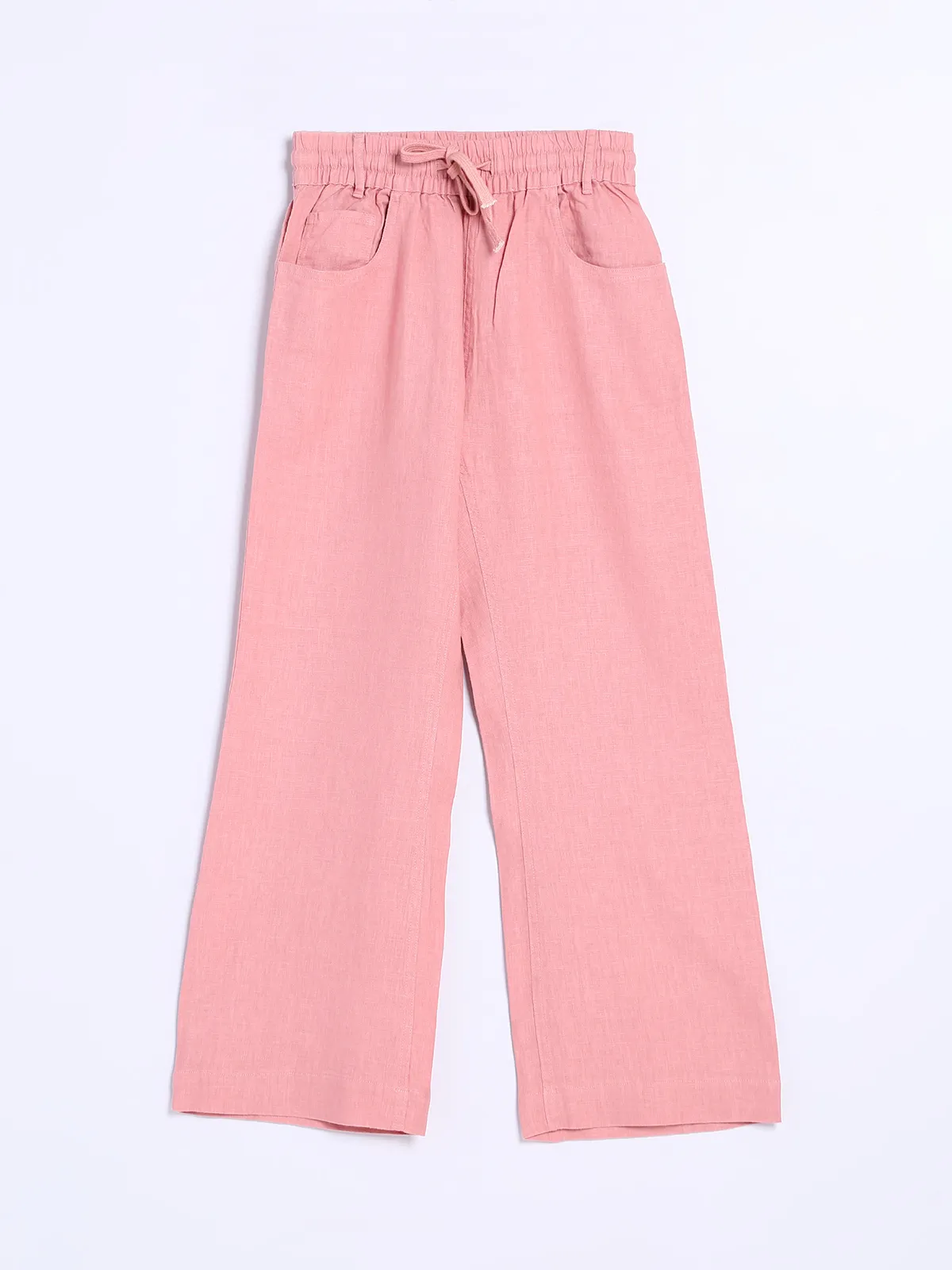 Boom pink cotton ankle length pant