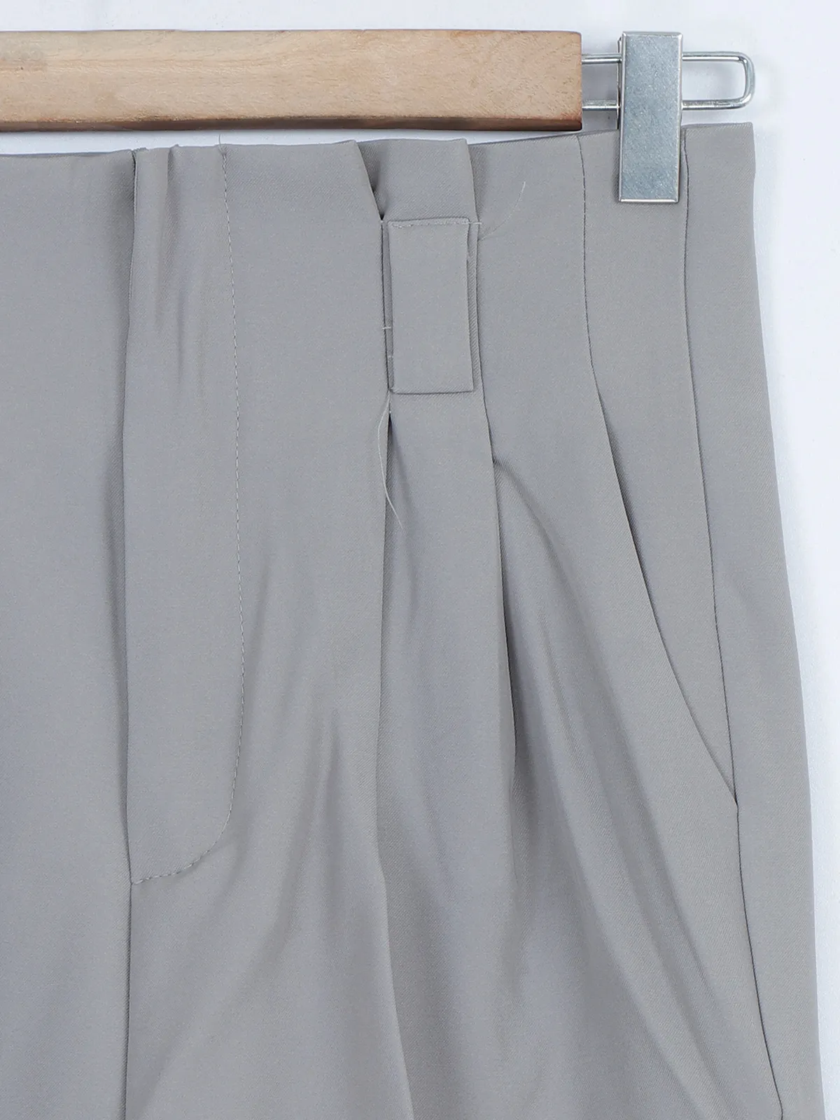Boom plain grey lycra formal pant