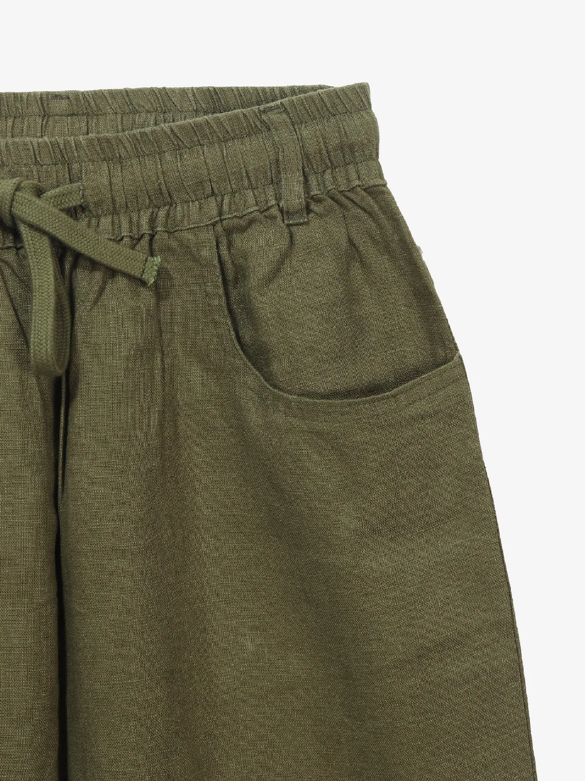 BOOM solid olive cotton pant