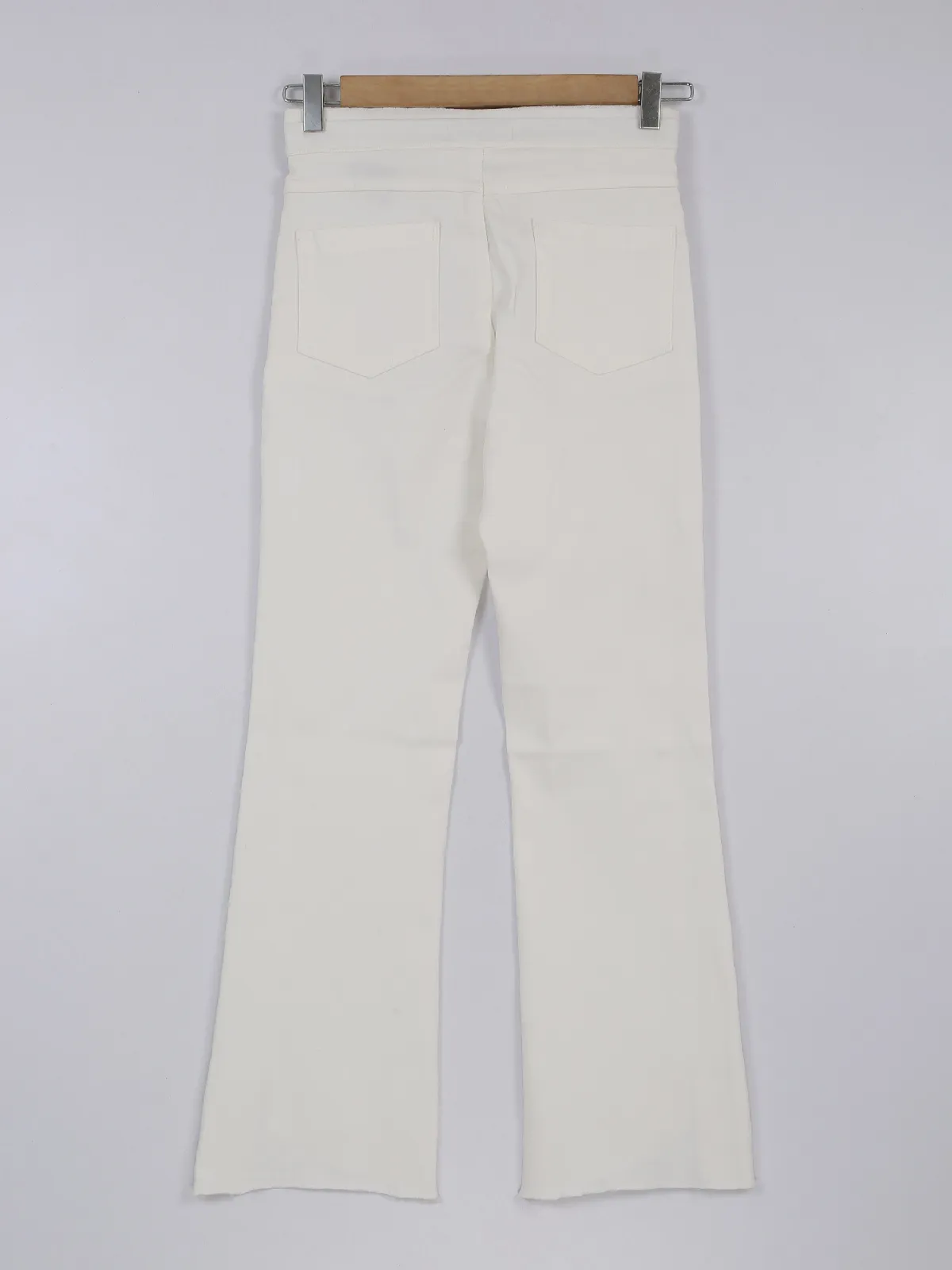 Boom white solid straight jeans