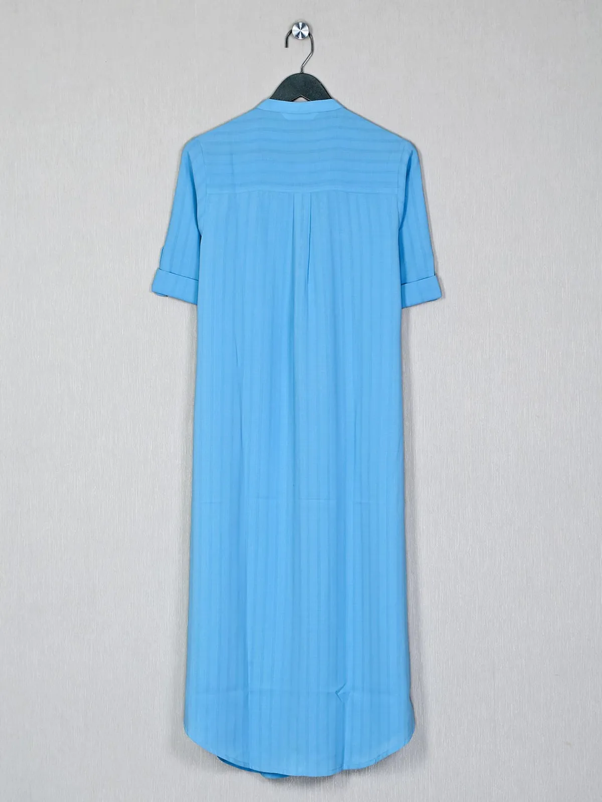 Casual sky blue hue cotton kurti for womens