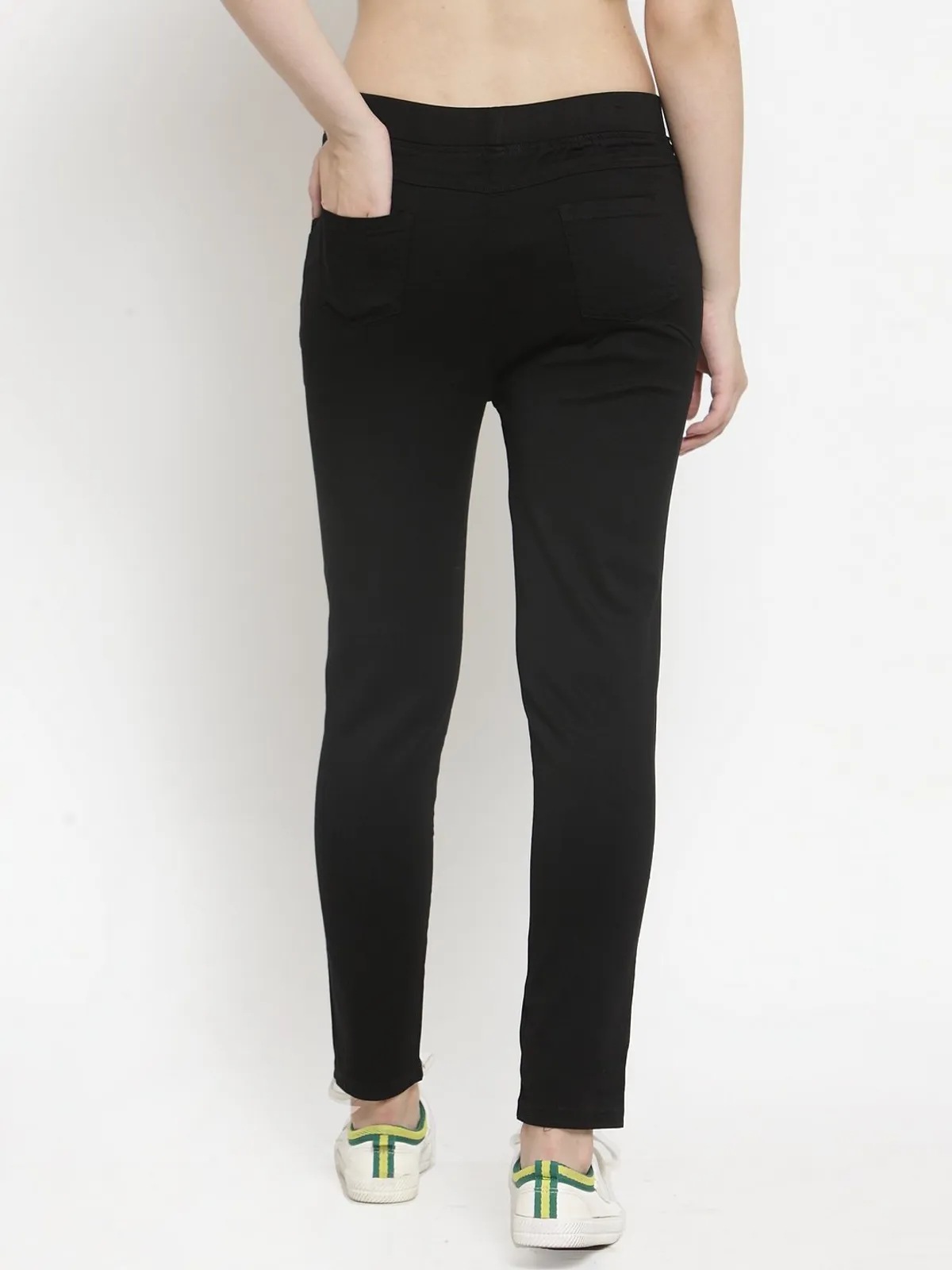 Casual wear black solid jeggings