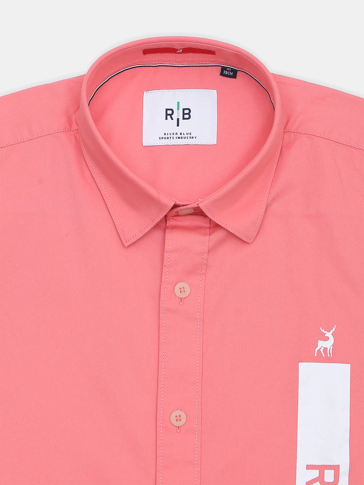 Casual wear solid cotton shirt in pink color