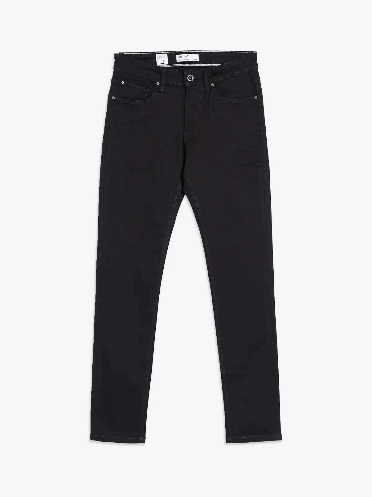 Celio black solid jeans