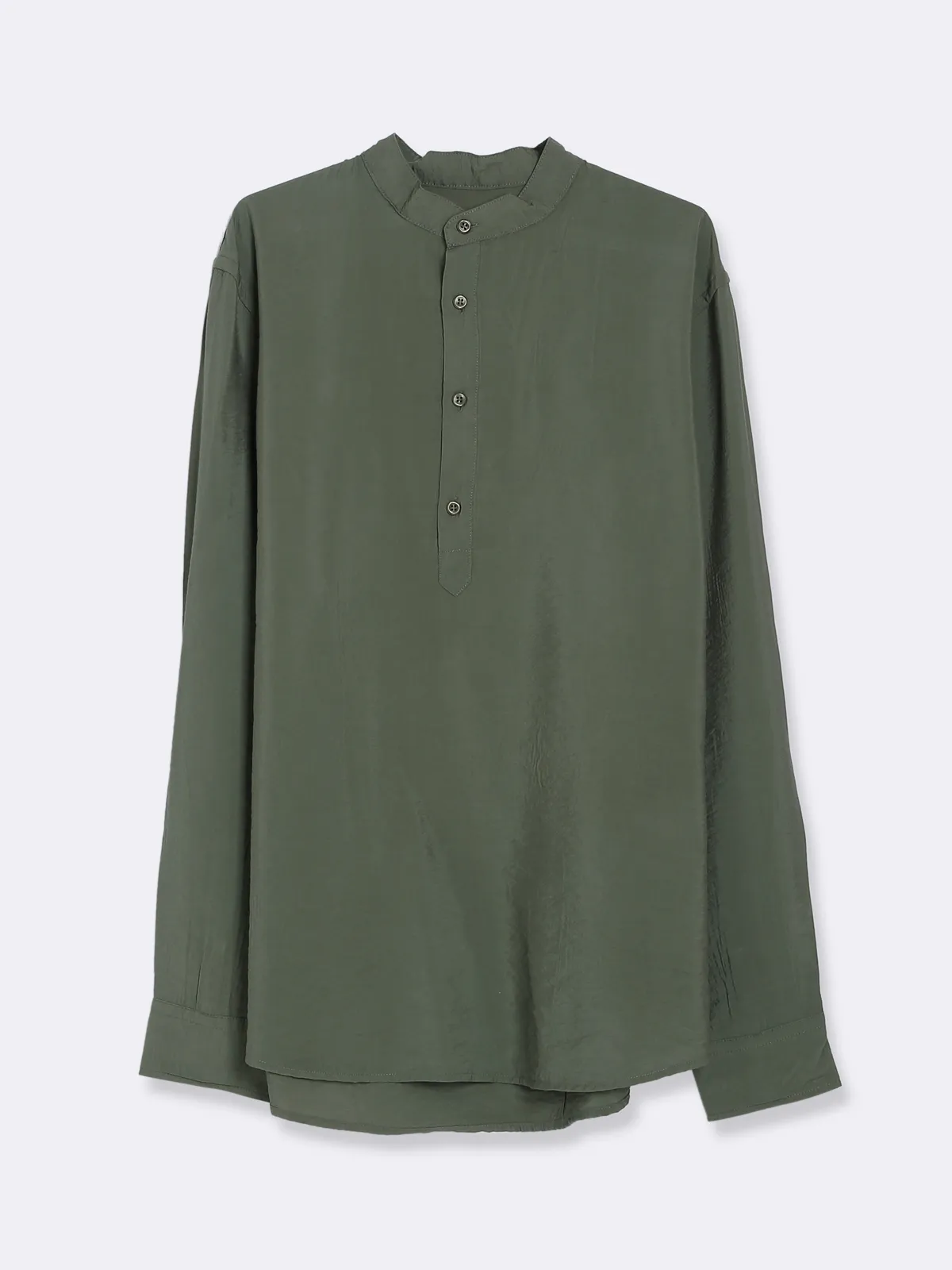 Celio cotton olive plain shirt