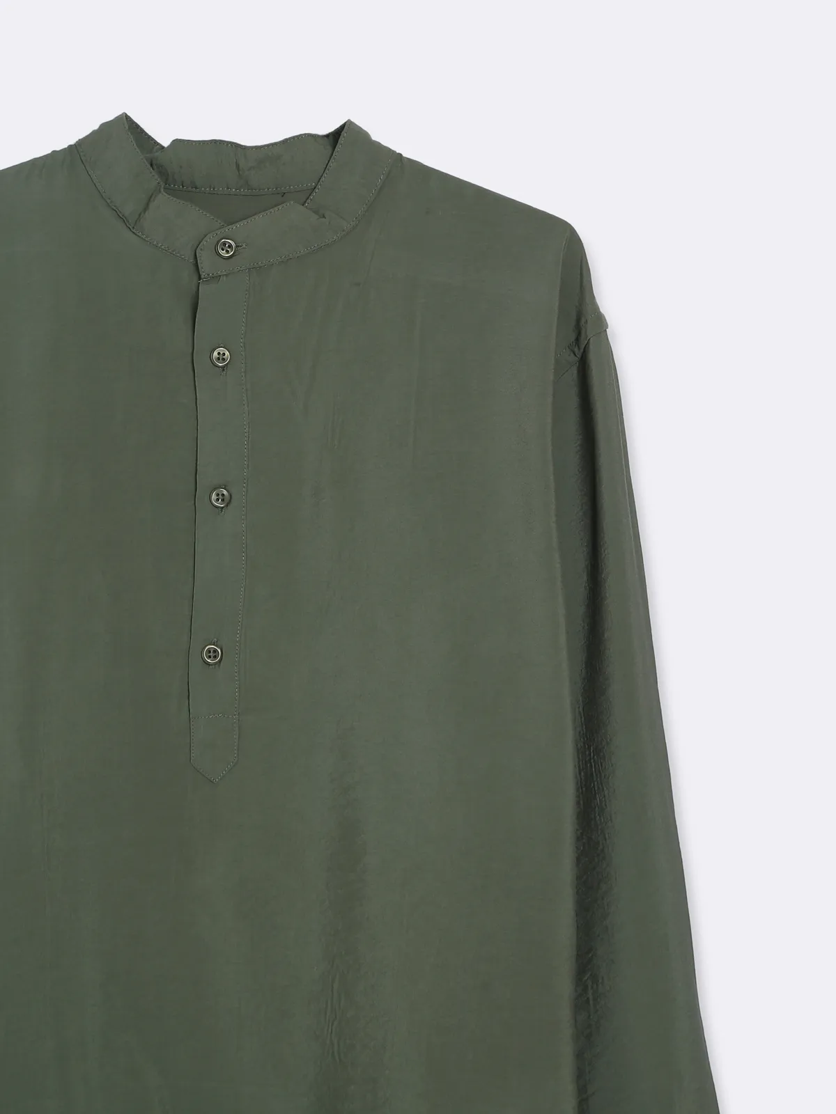 Celio cotton olive plain shirt