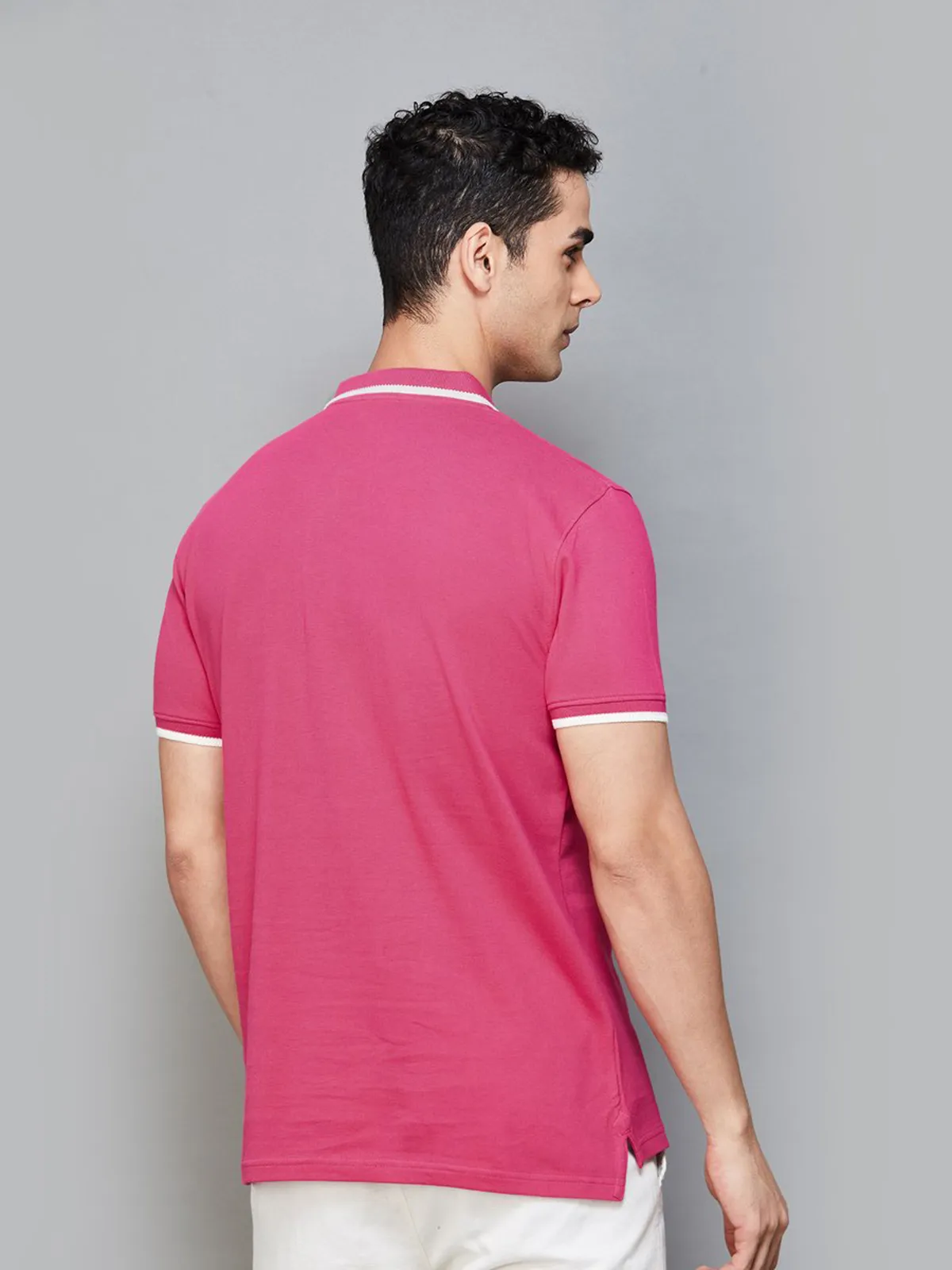 Celio dark pink cotton t-shirt
