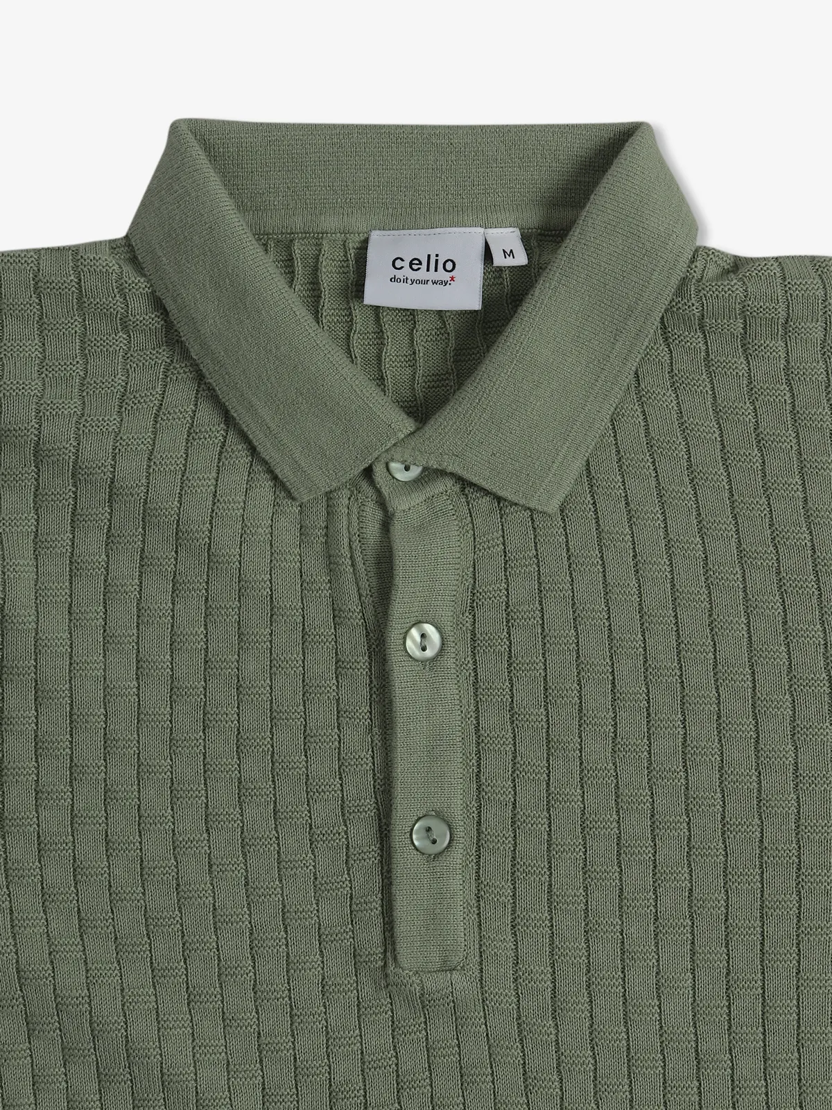 Celio knitted green t shirt