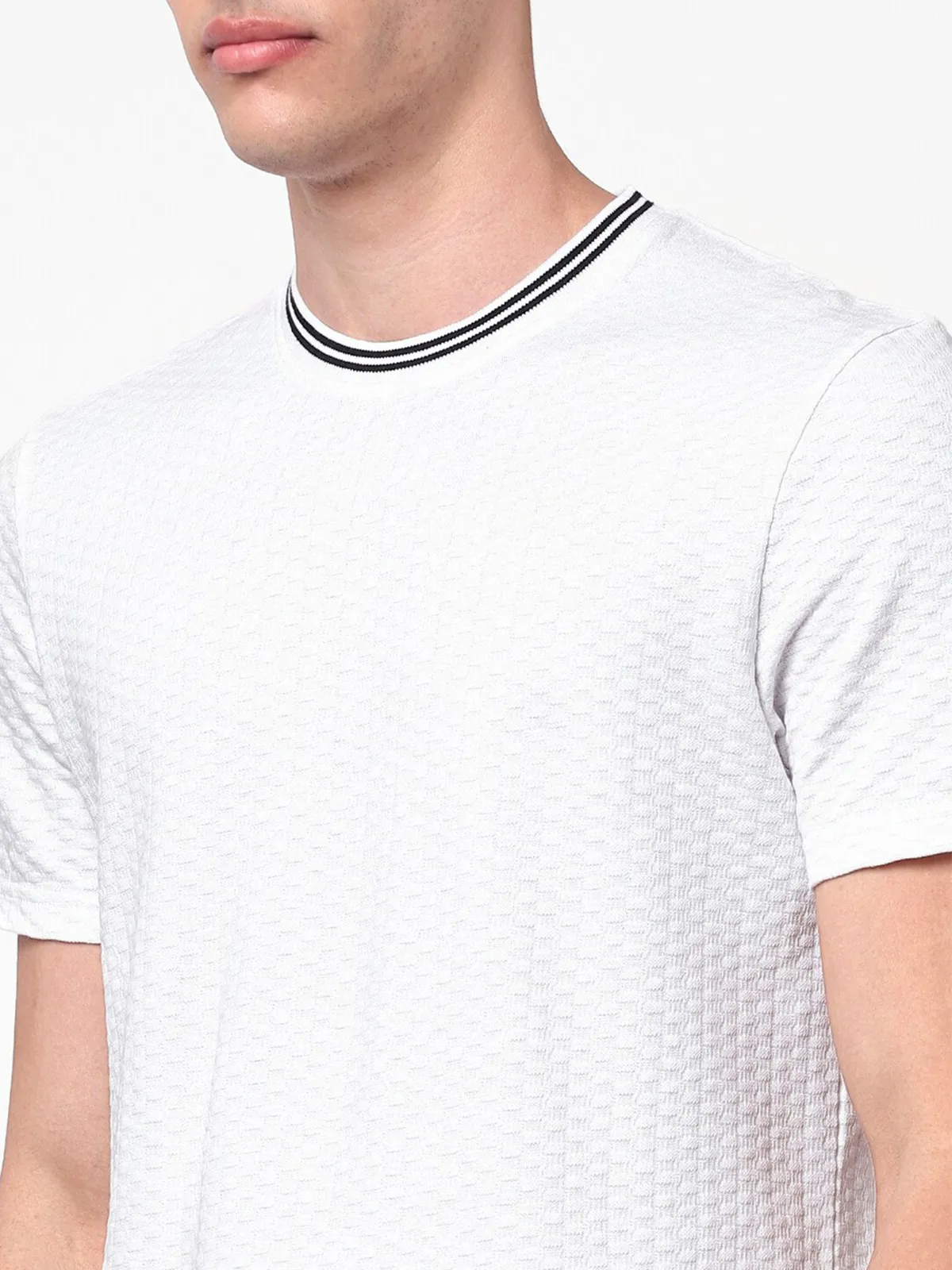 Celio knitted white t shirt in plain