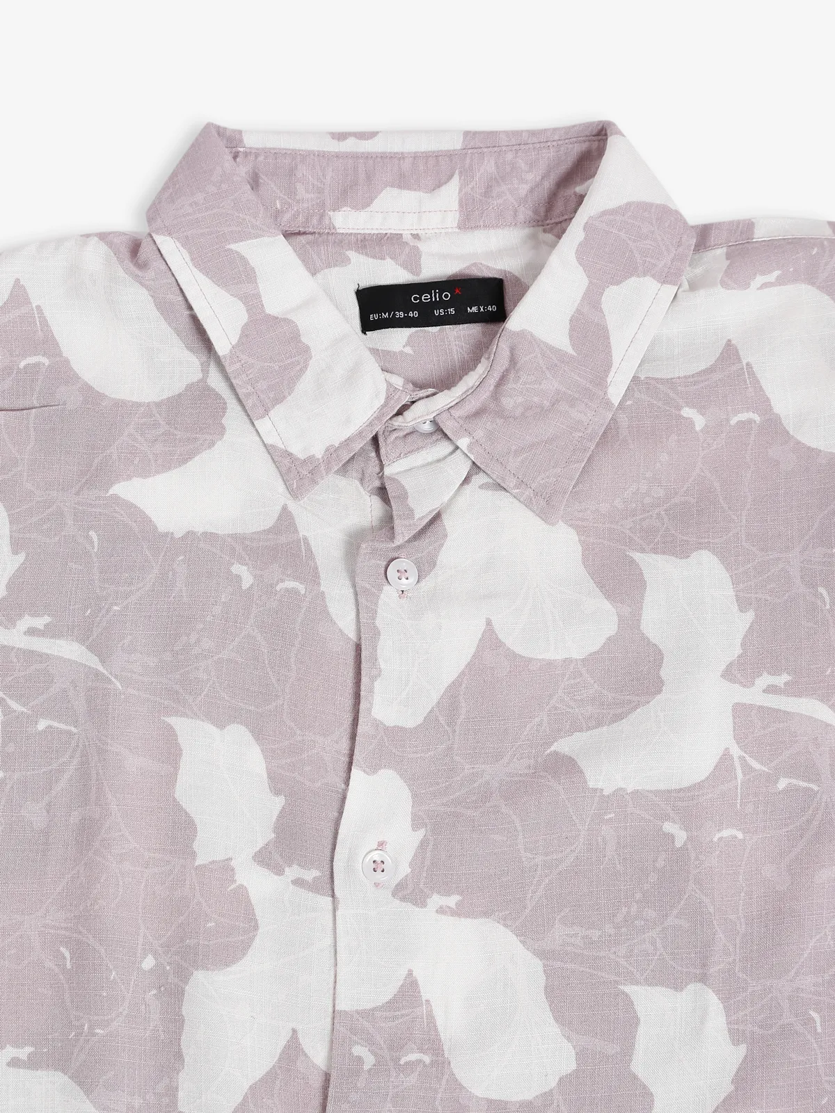 Celio mauve pink printed shirt