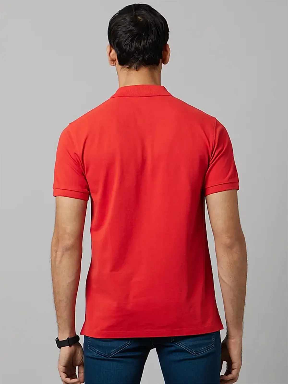 Celio red cotton plain t shirt