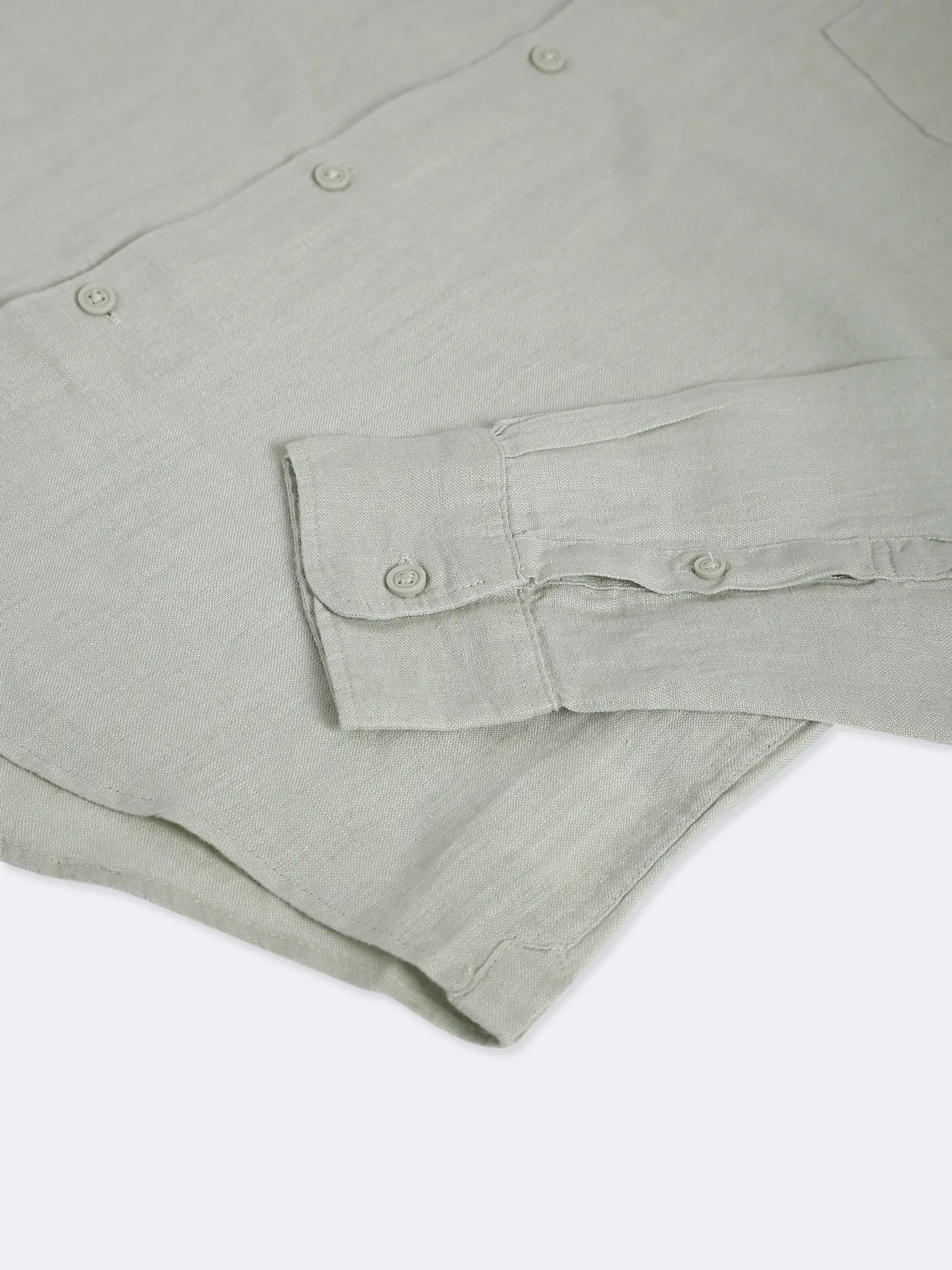 Celio sage green cotton full sleeves shirt