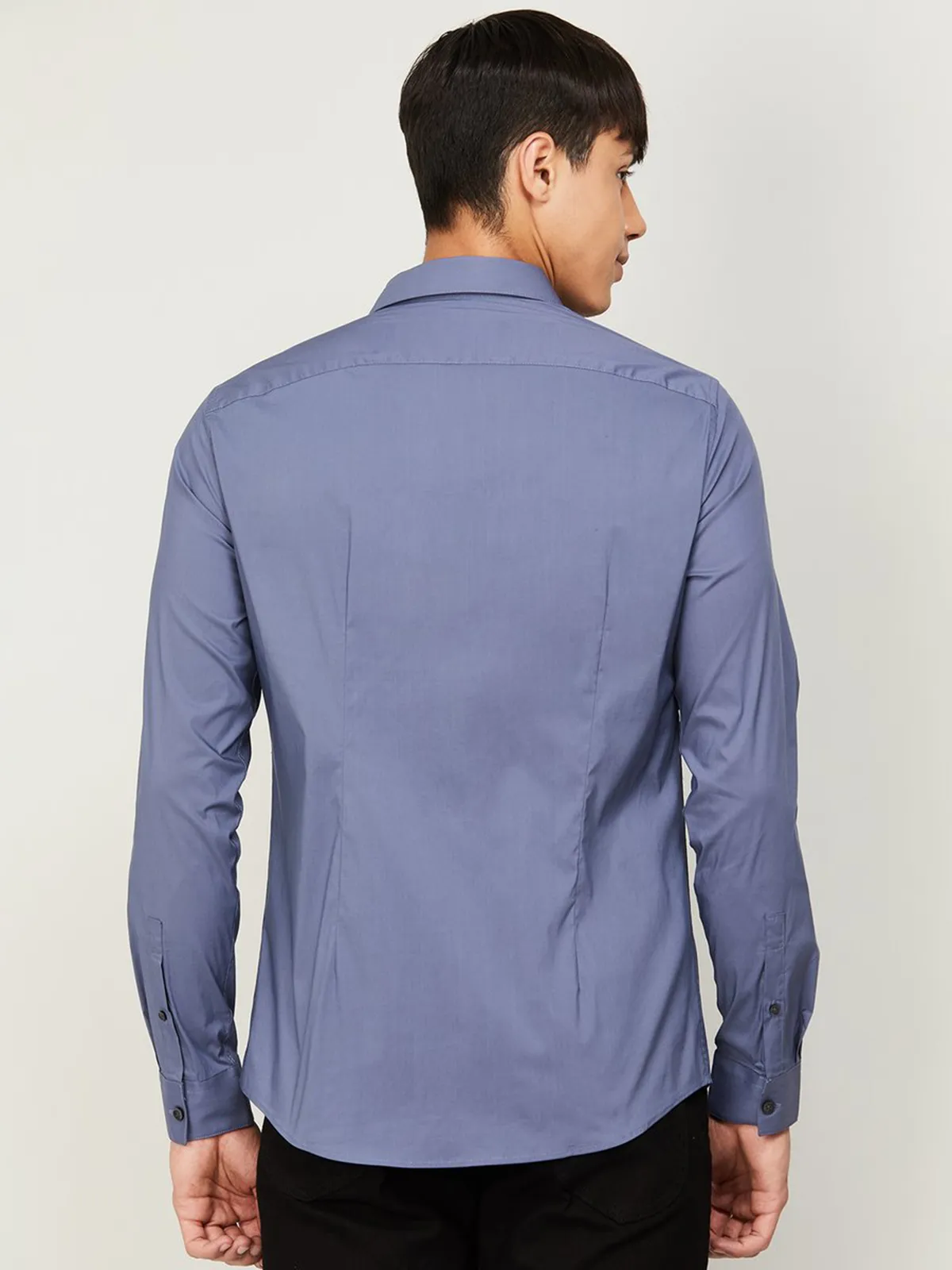 Celio stone blue plain shirt