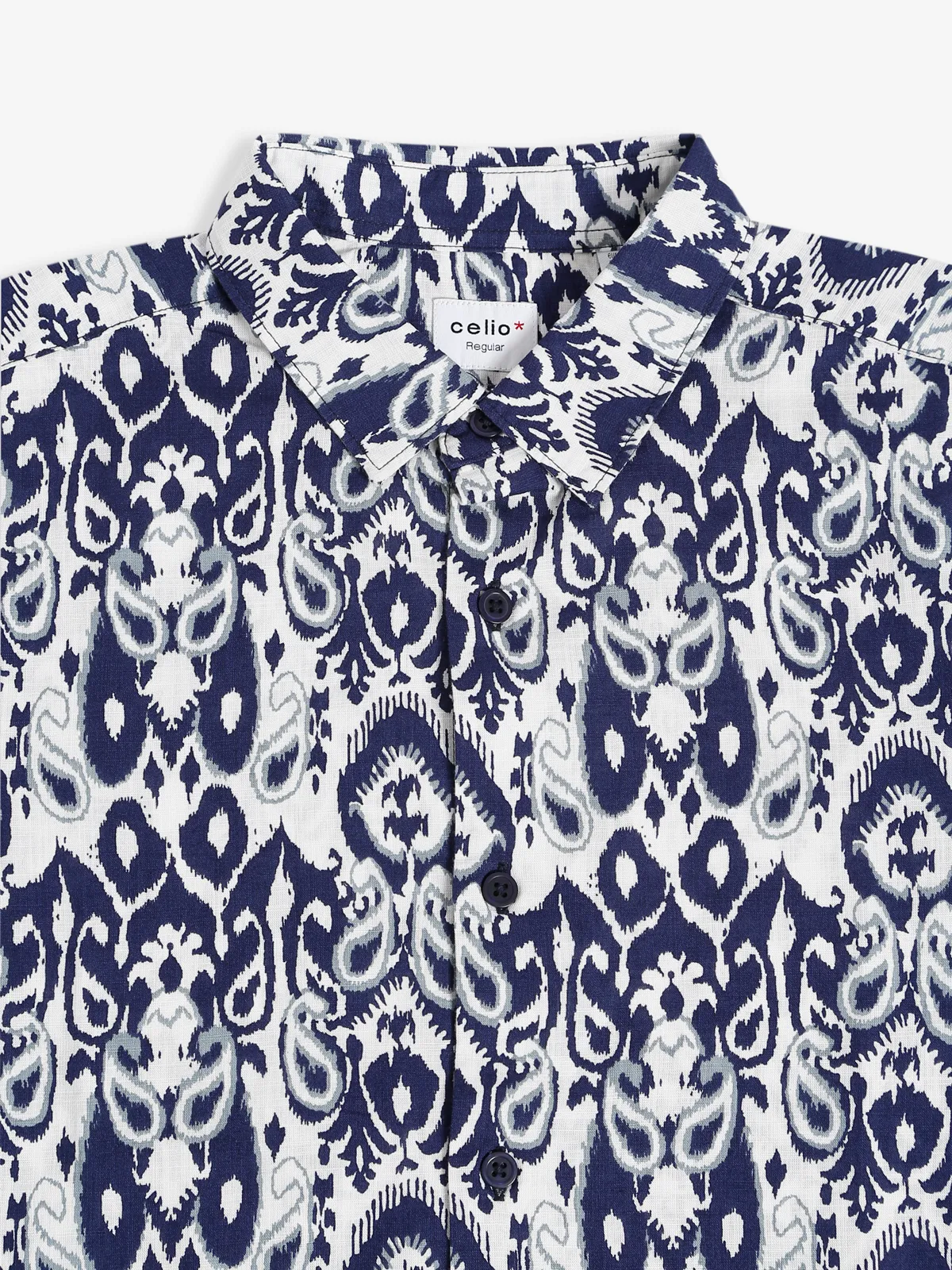 Celio white and blue printed shirt