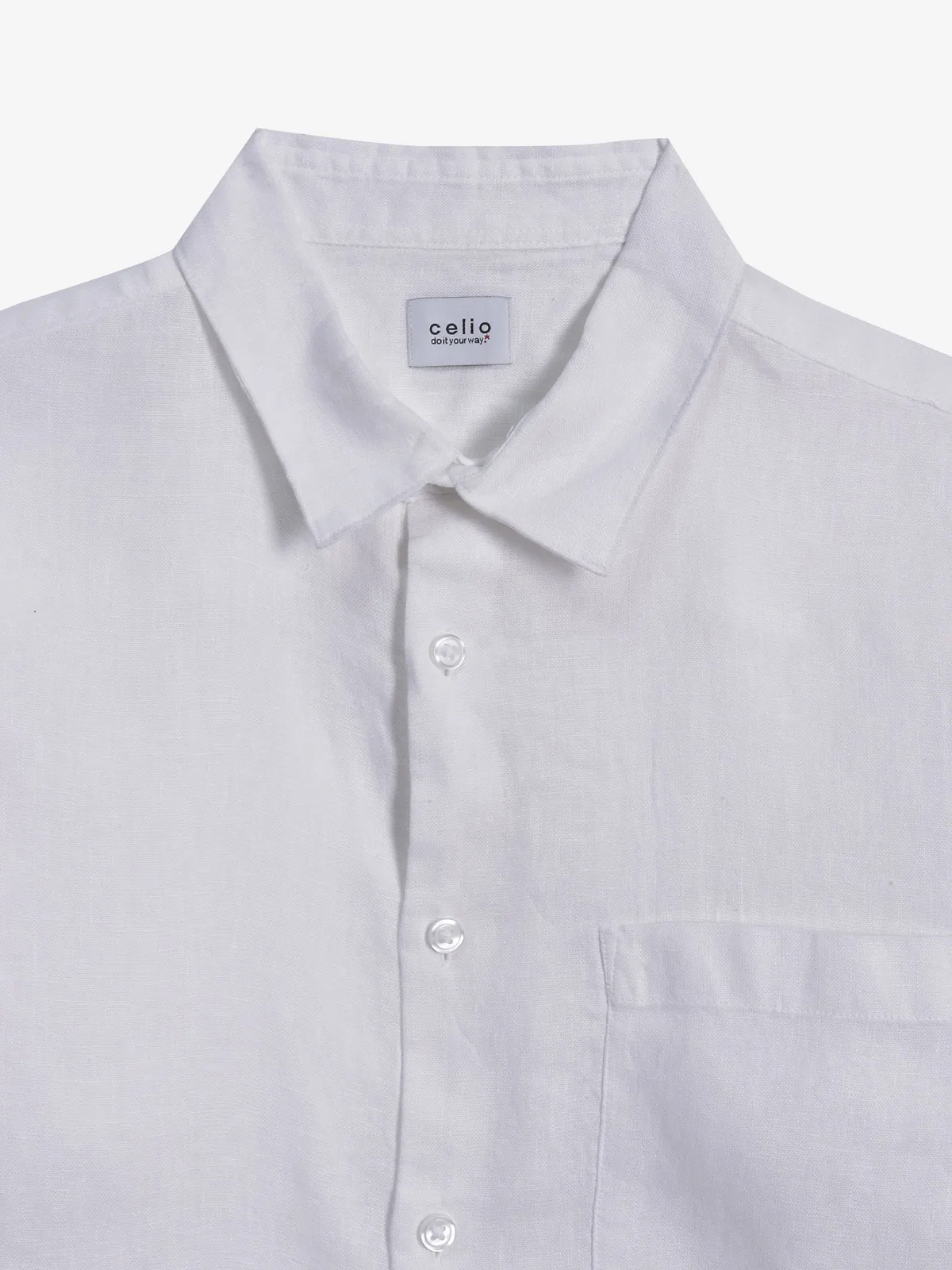 CELIO white cotton slim fit shirt