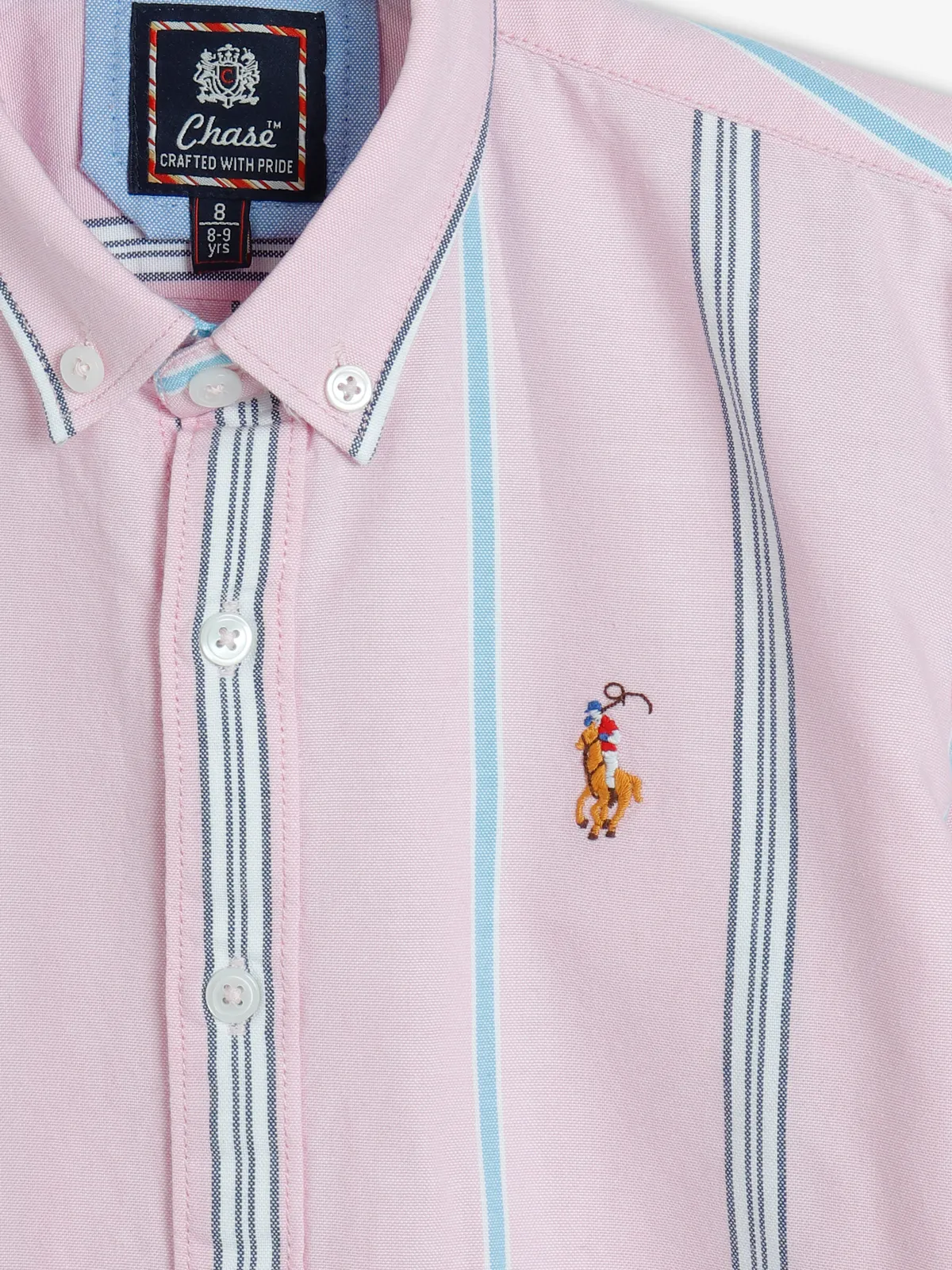 Chase baby pink stripe shirt