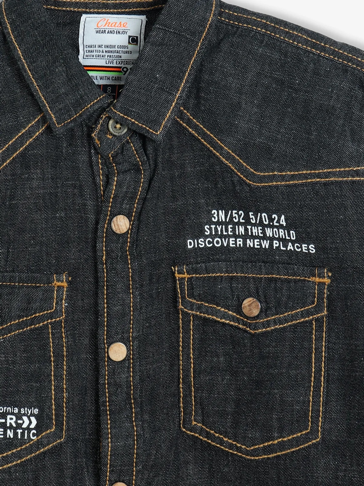 Chase black denim shirt