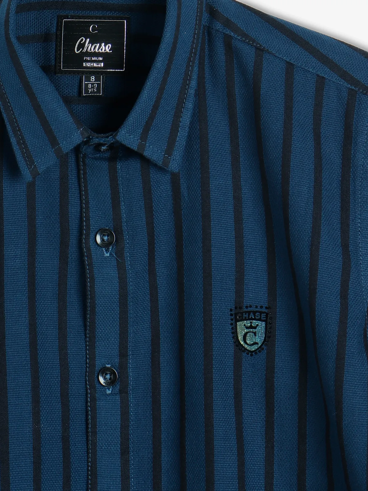 Chase royal blue stripe cotton shirt