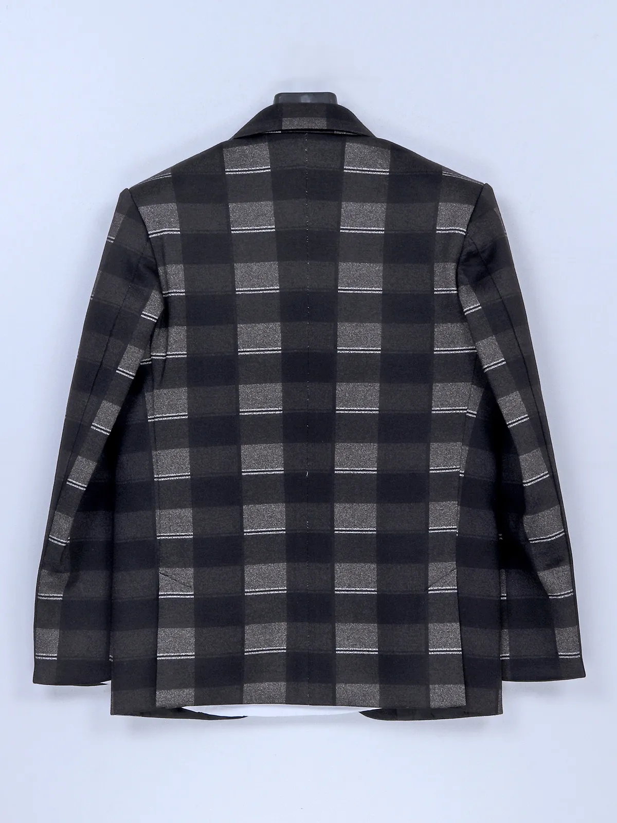 Checks black and grey terry rayon coat suit