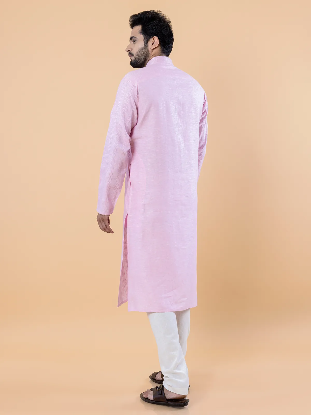 Chic cotton pink  Men Kurta pajama