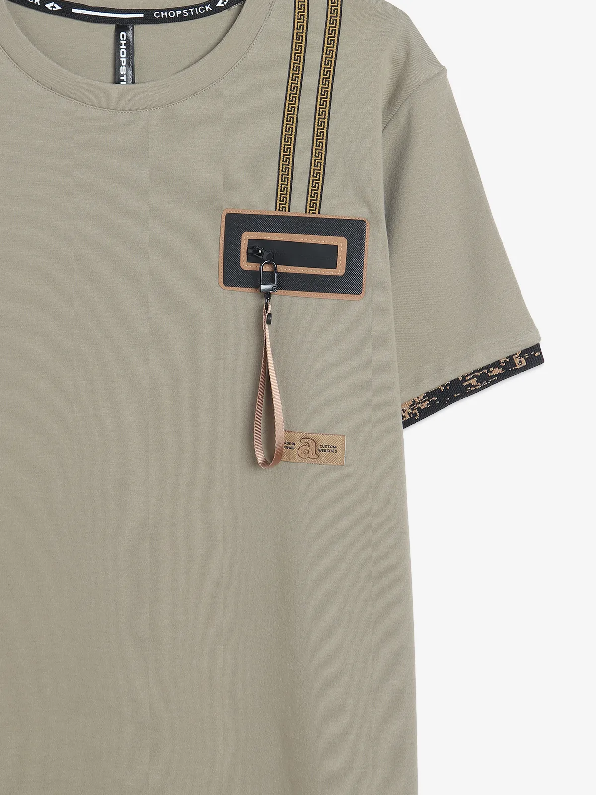 Chopstick beige cotton t-shirt