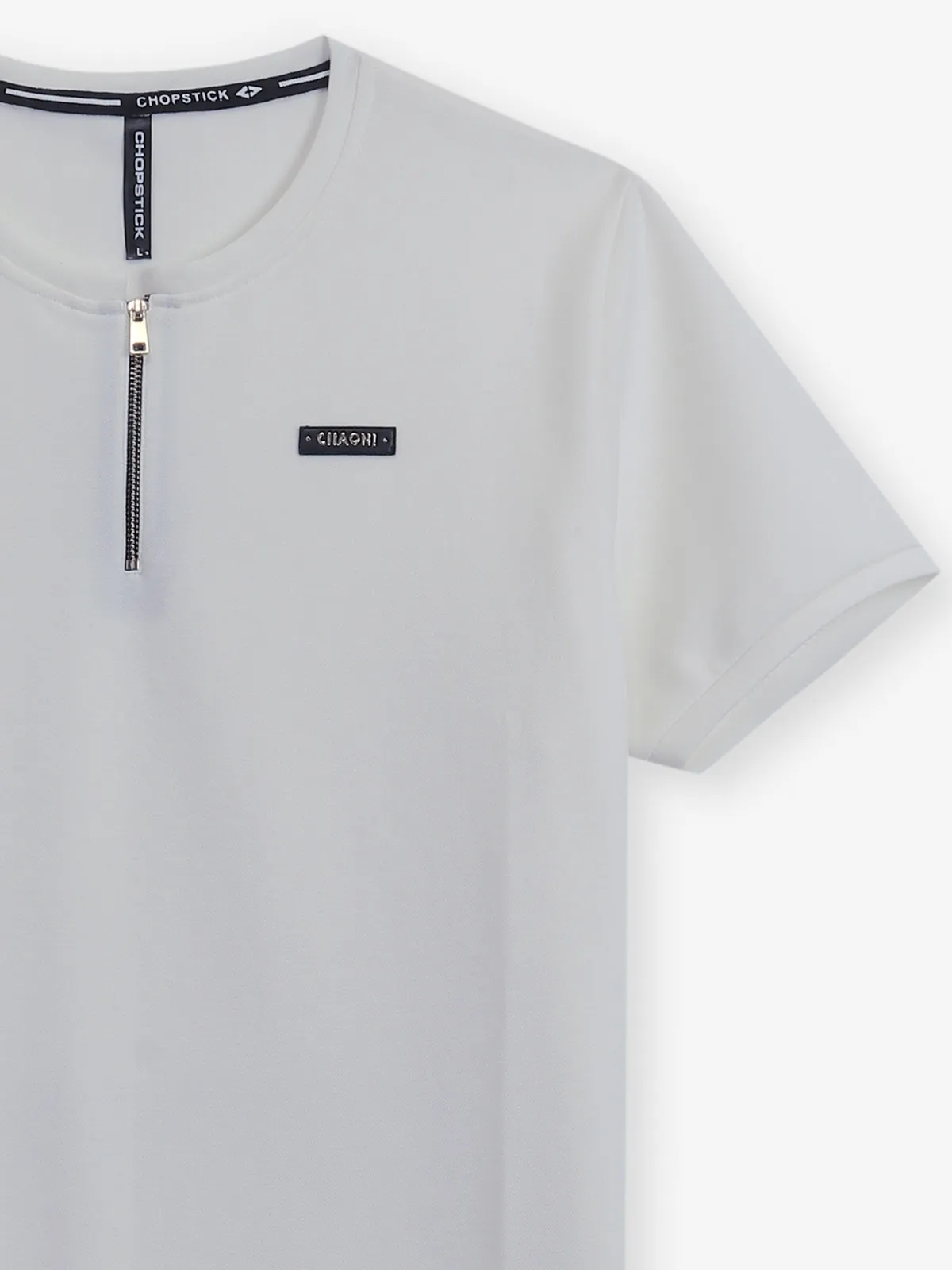 CHOPSTICK cotton white plain t-shirt