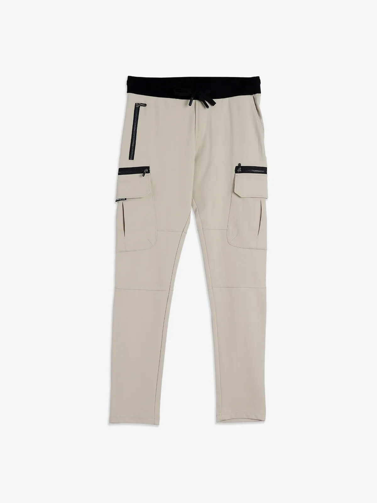 Chopstick cream cotton track pant