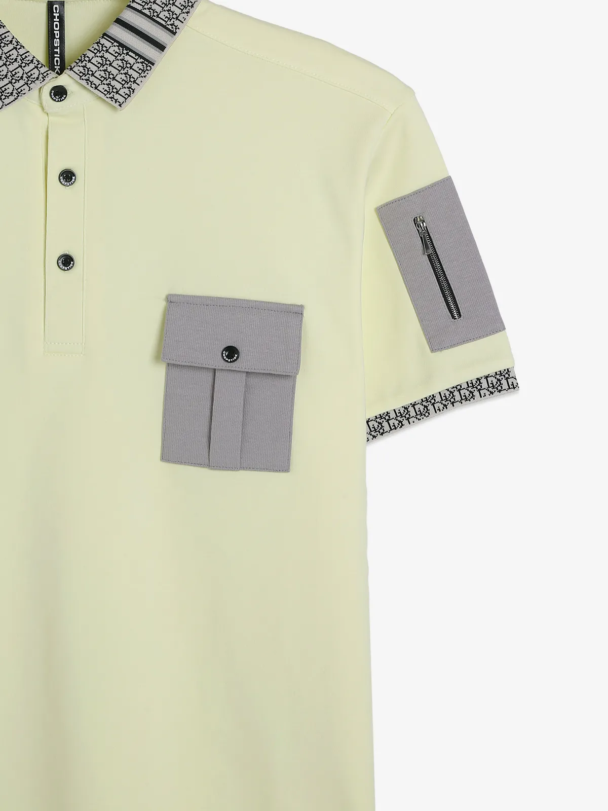 Chopstick light yellow plain t-shirt