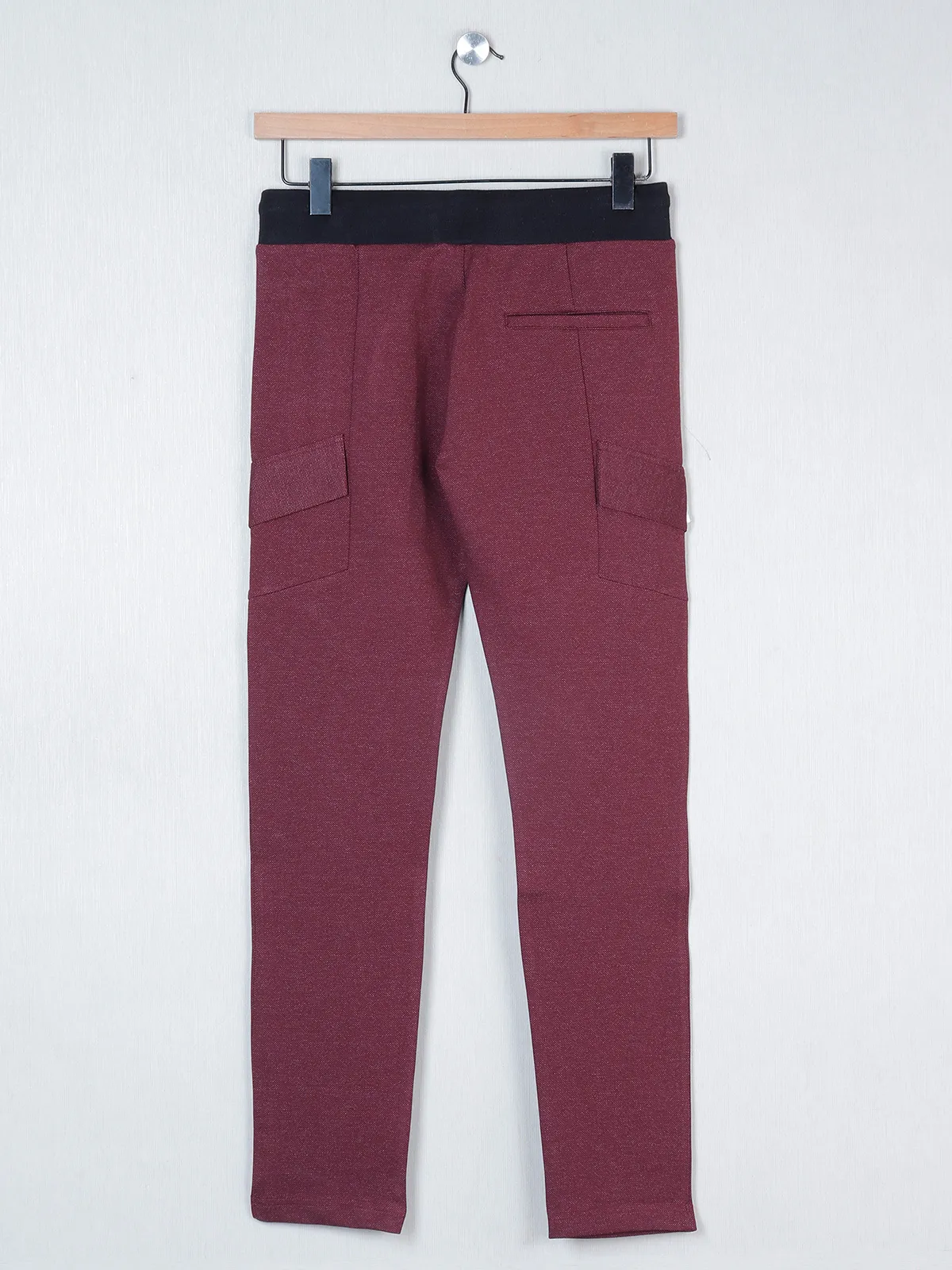 Chopstick maroon color cotton track pant