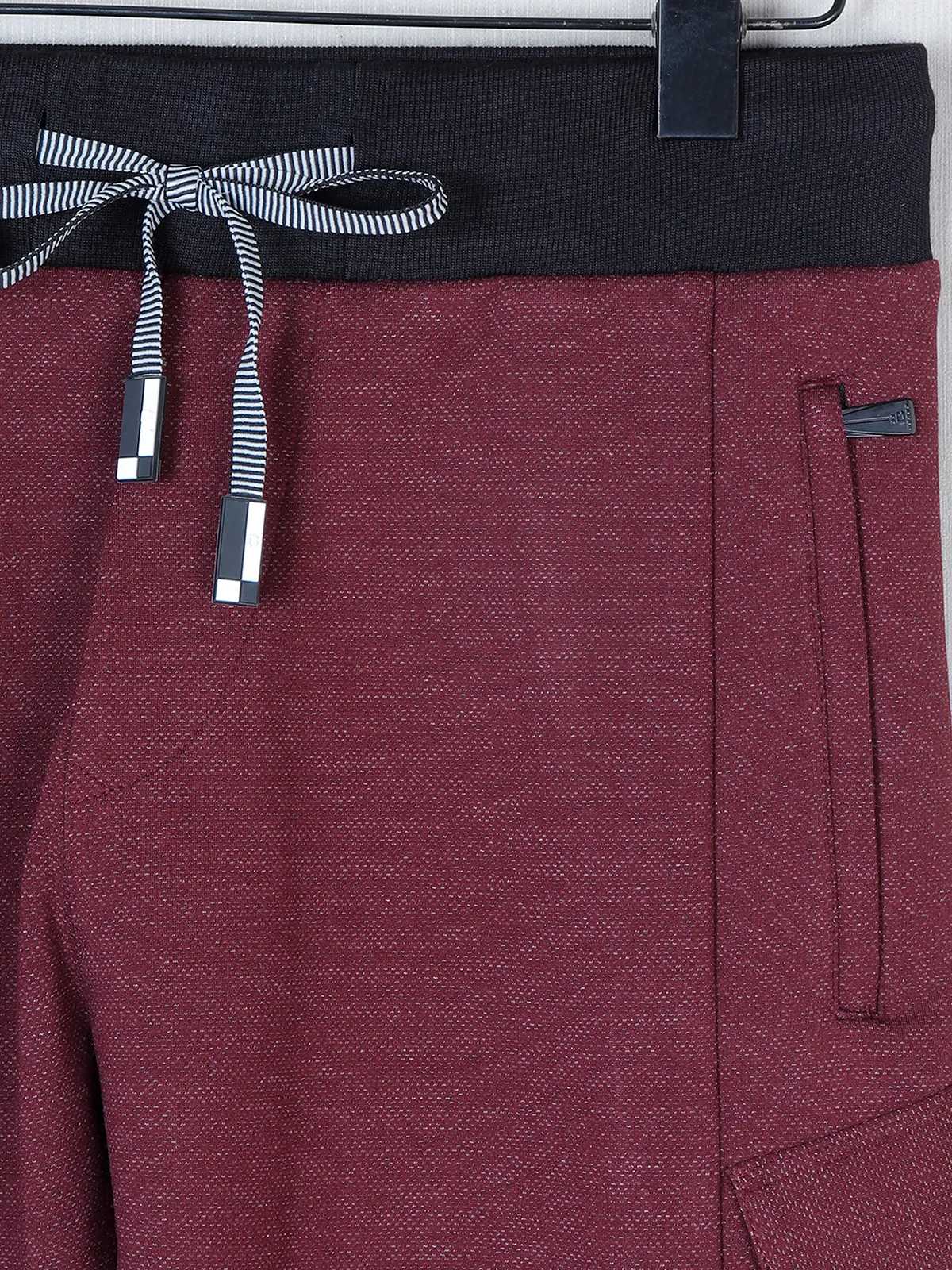 Chopstick maroon color cotton track pant