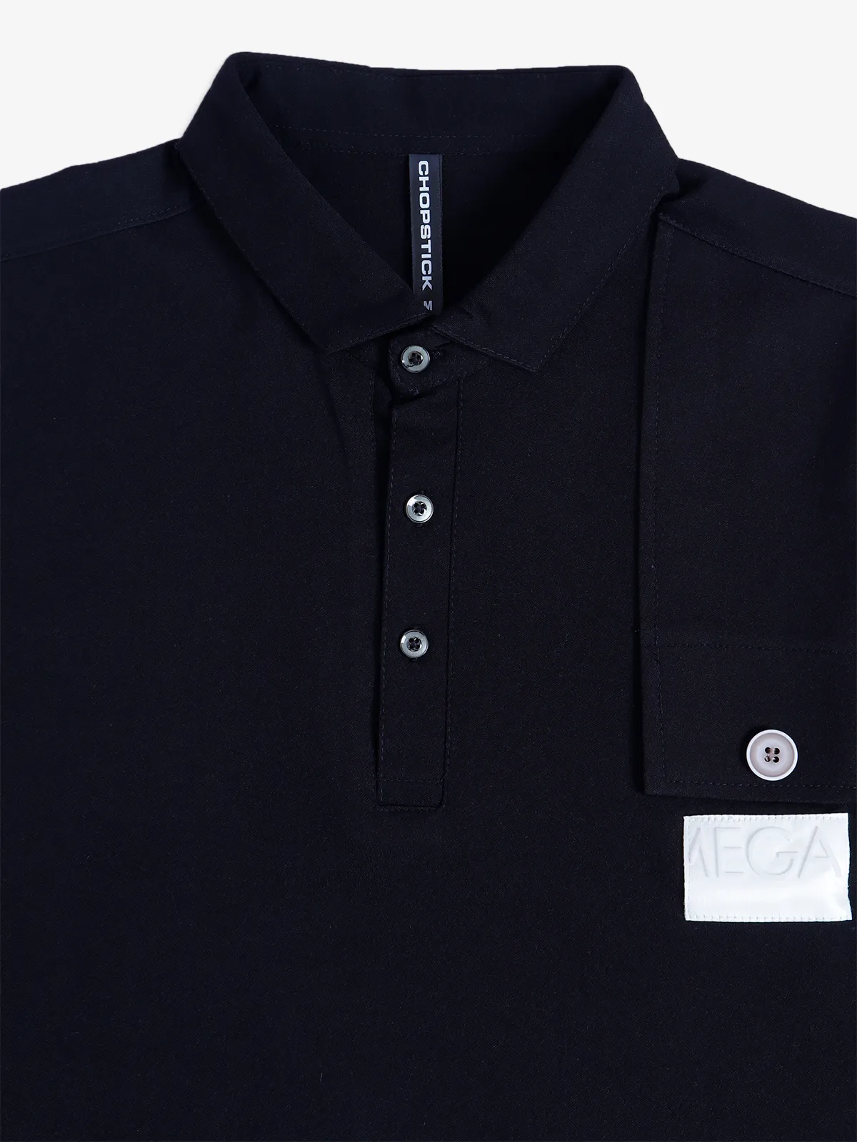 Chopstick plain black cotton t shirt