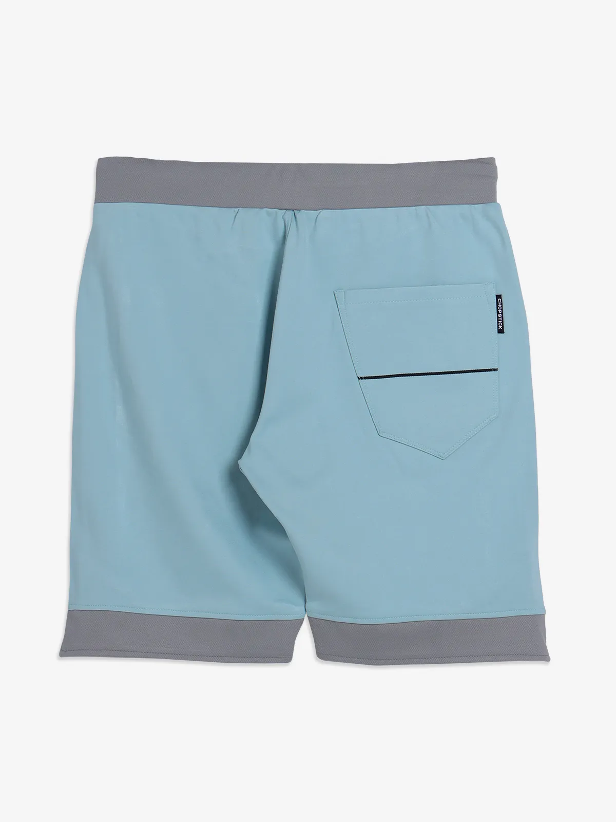 CHOPSTICK sky blue solid cotton shorts