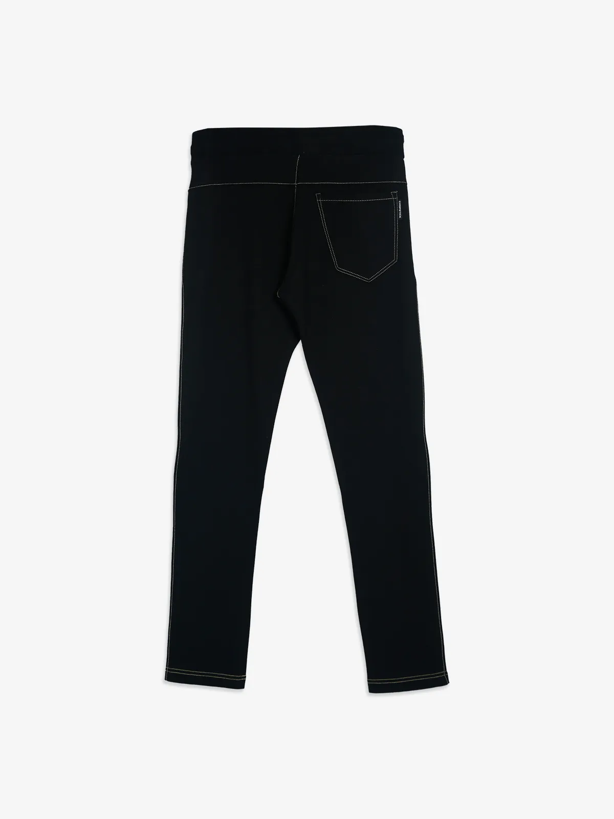 Chopstick solid black cotton track pant