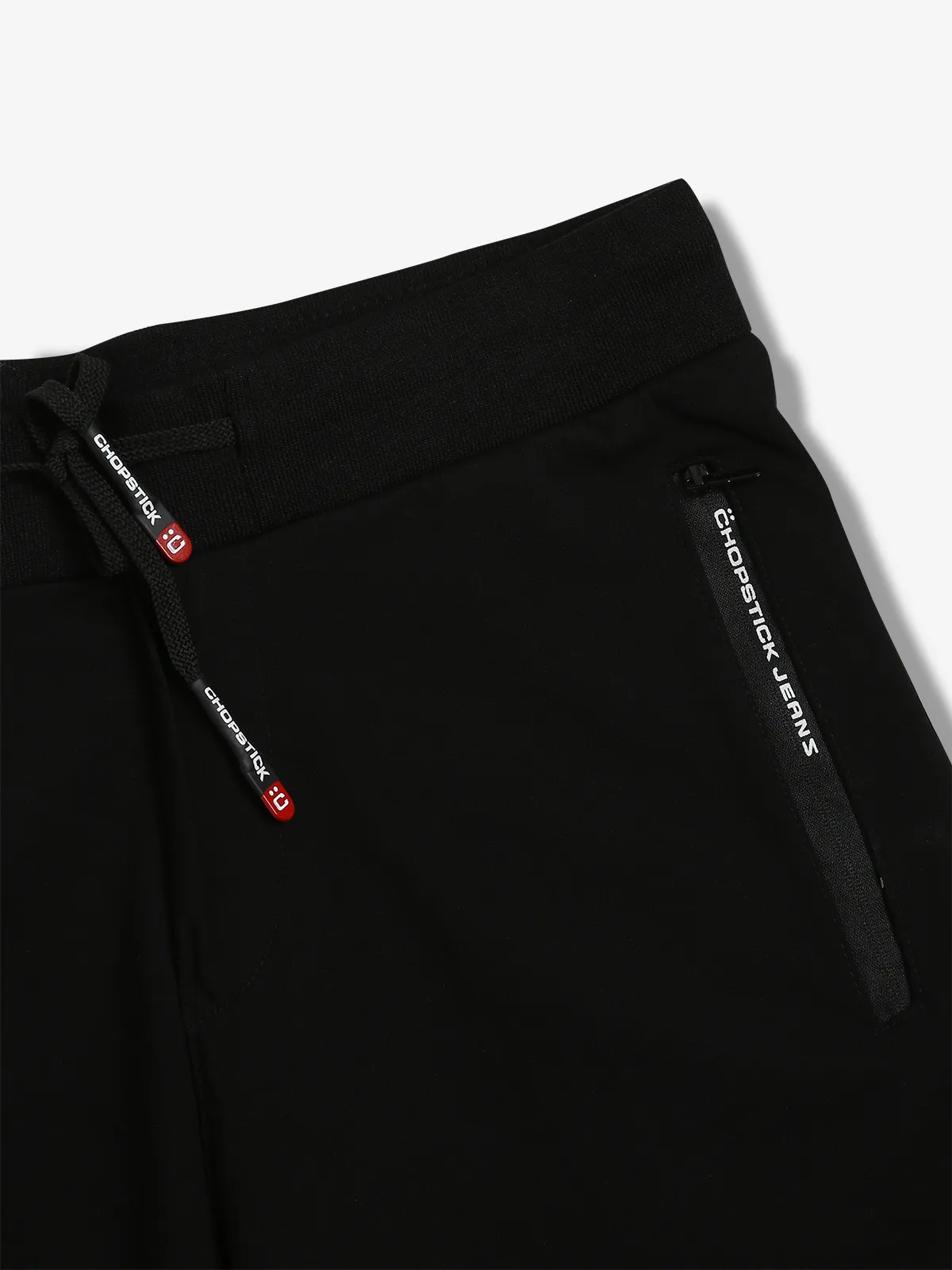 CHOPSTICK solid cotton black track pant