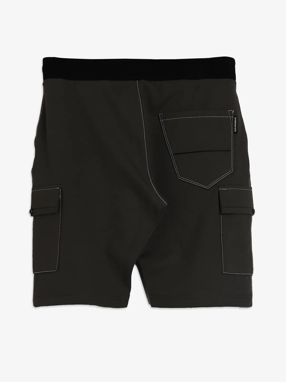 CHOPSTICK solid cotton olive shorts