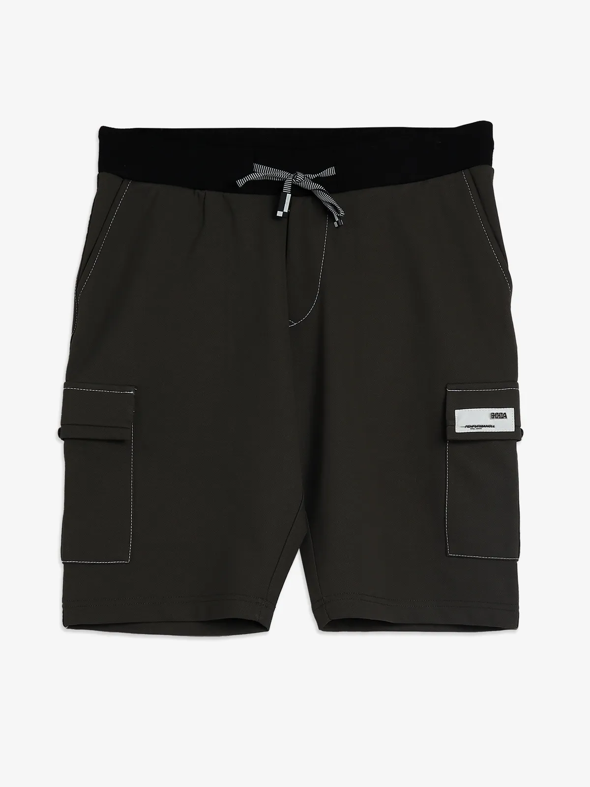 CHOPSTICK solid cotton olive shorts