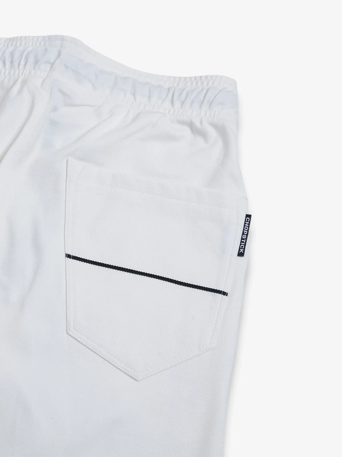 Chopstick white cotton track pant