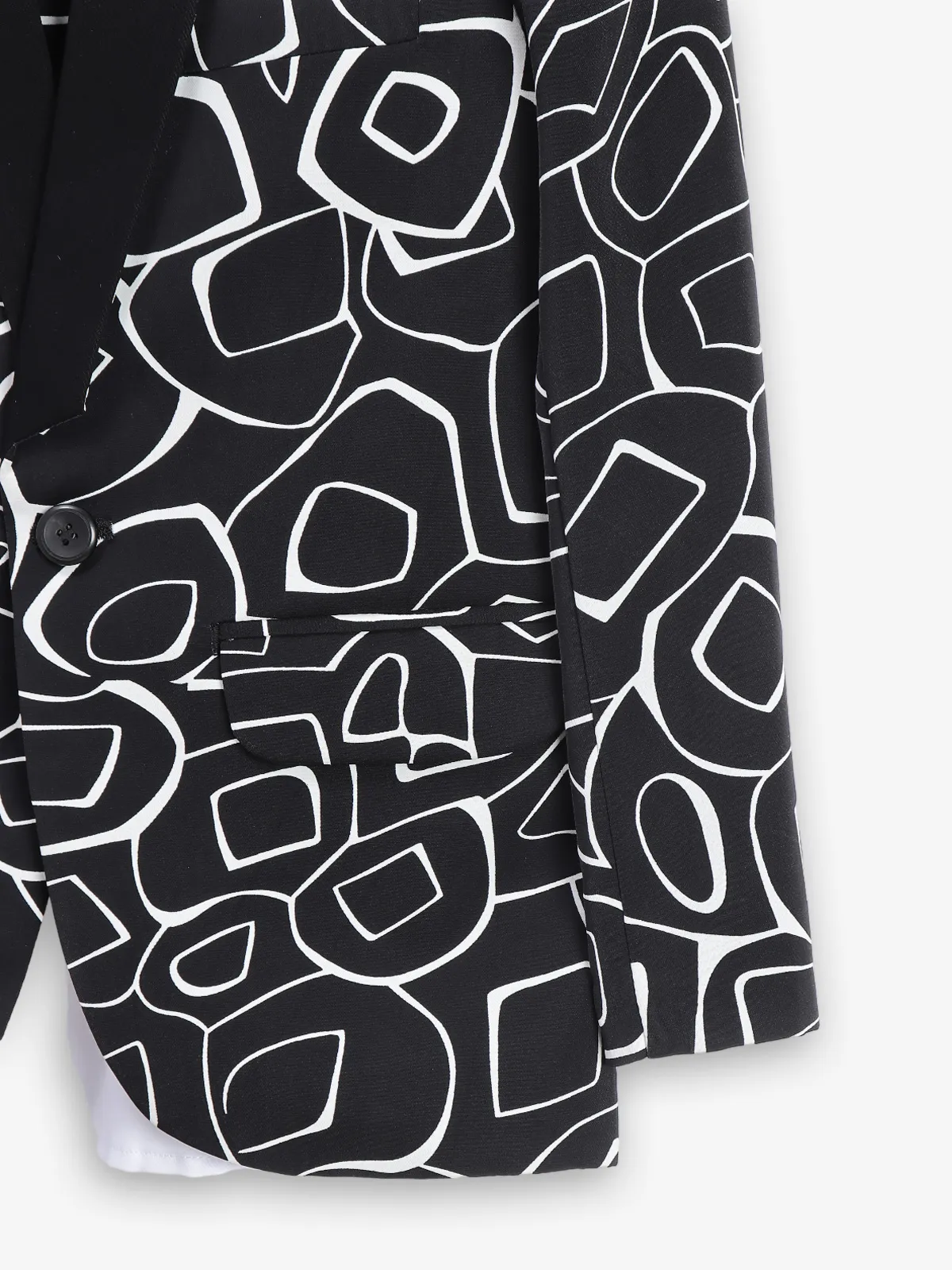 Classic black printed coat suit