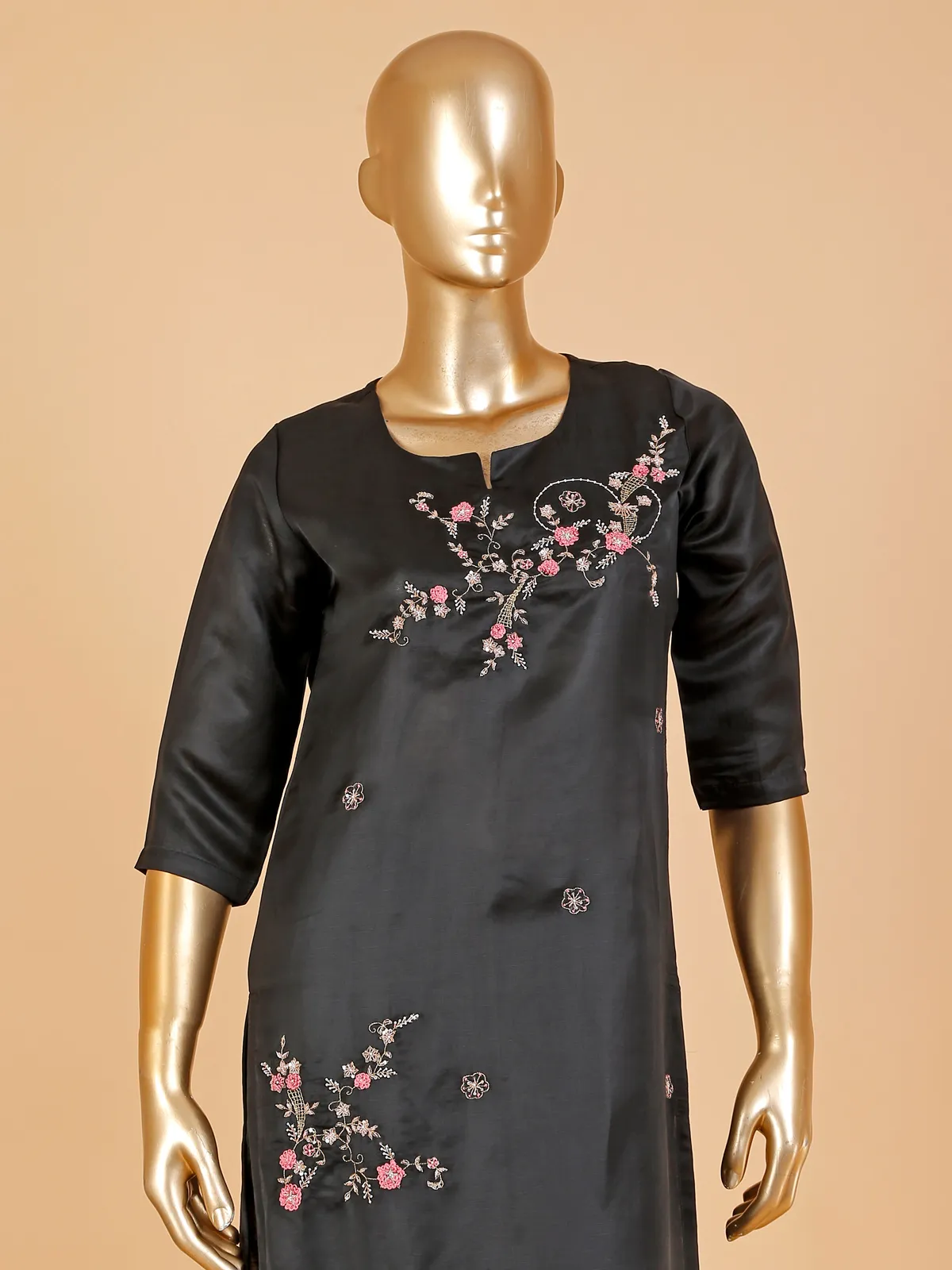 Classic black silk kurti set