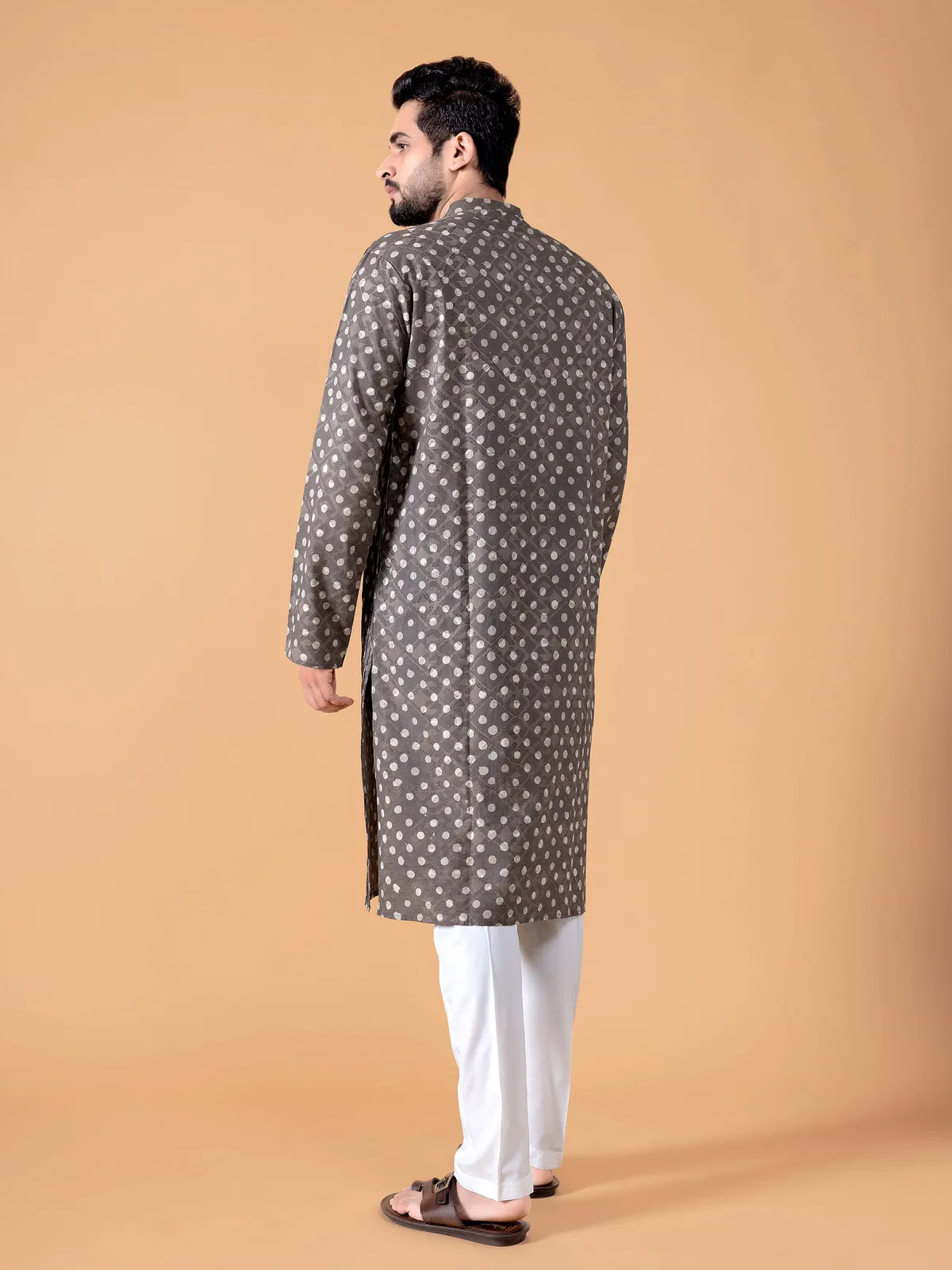 Classic brown cotton  Men Kurta pajama