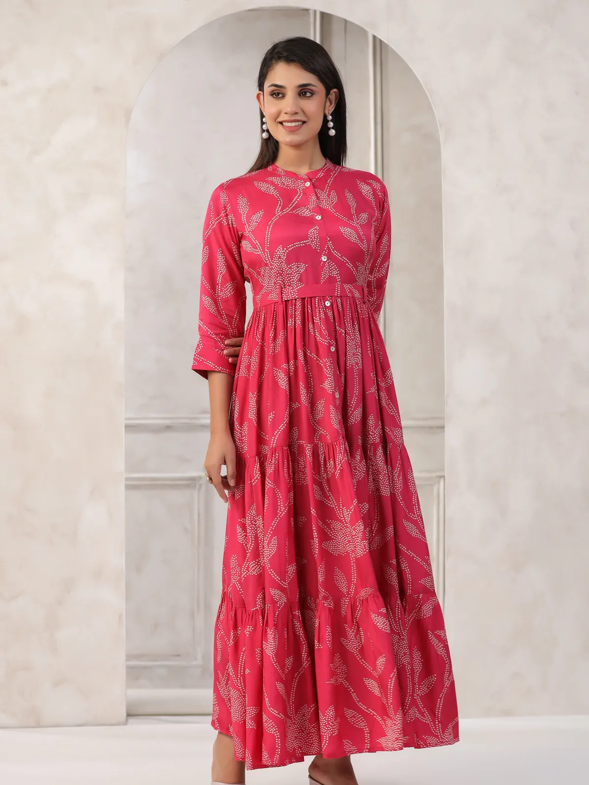 Classic cotton printed red kurti