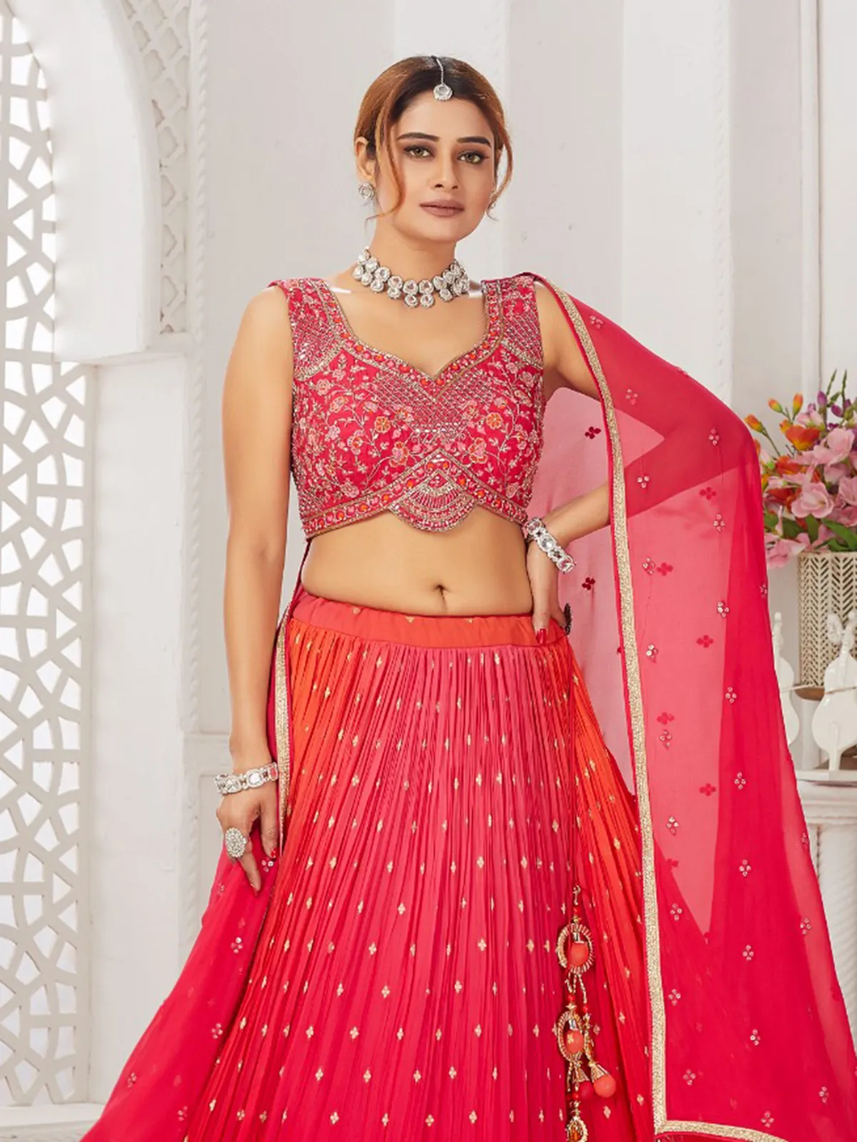 Classic magenta lehenga choli for wedding