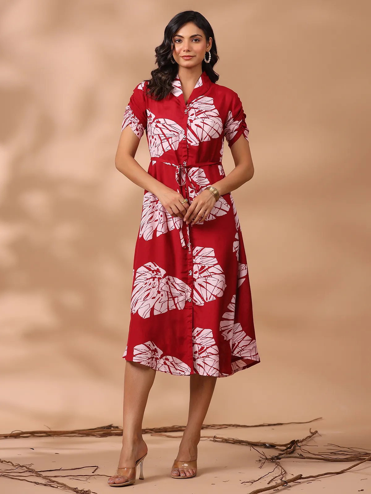 Classic maroon cotton printed kurti