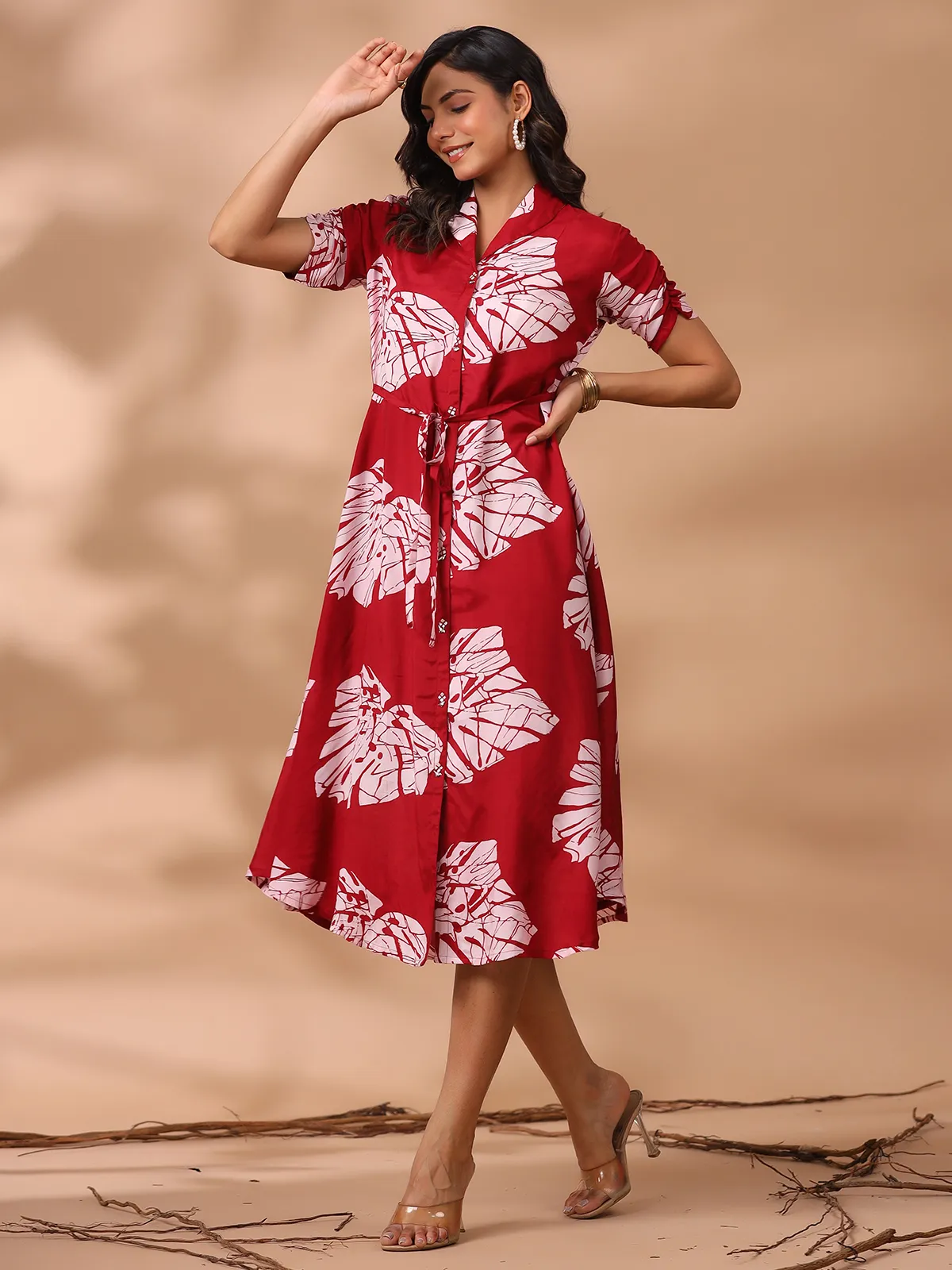 Classic maroon cotton printed kurti