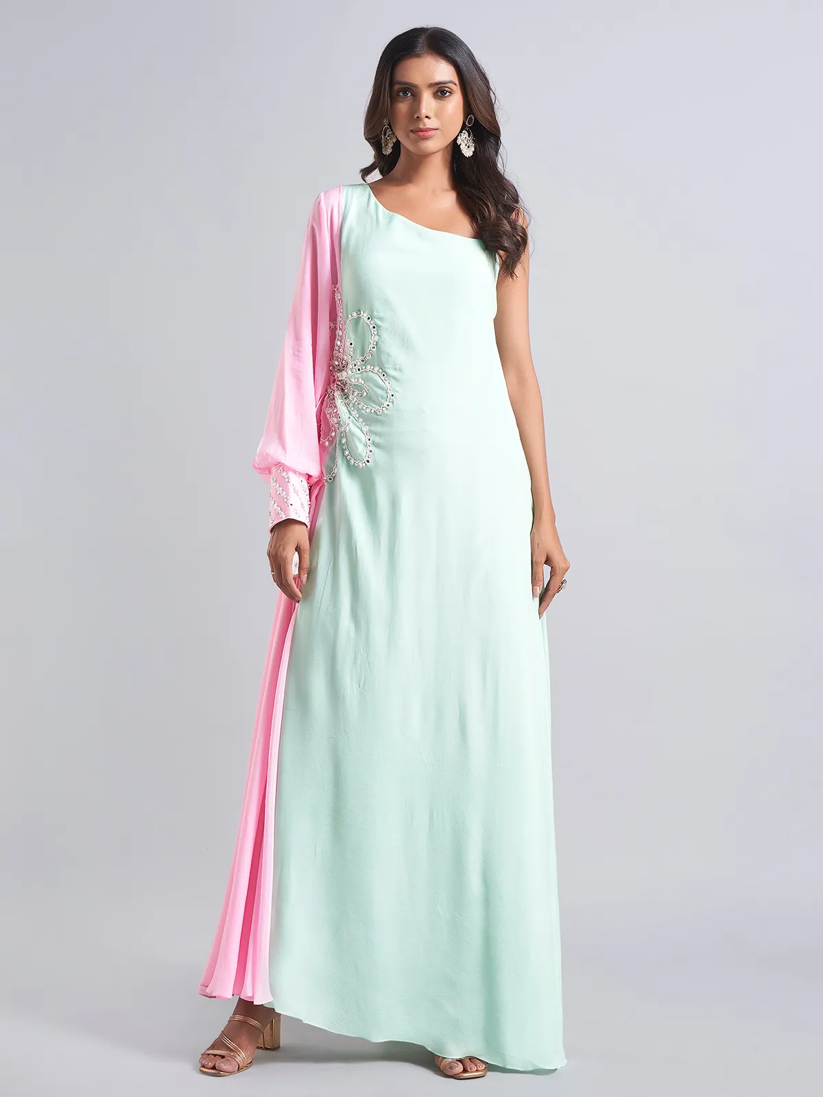 Classic mint green silk salwar suit