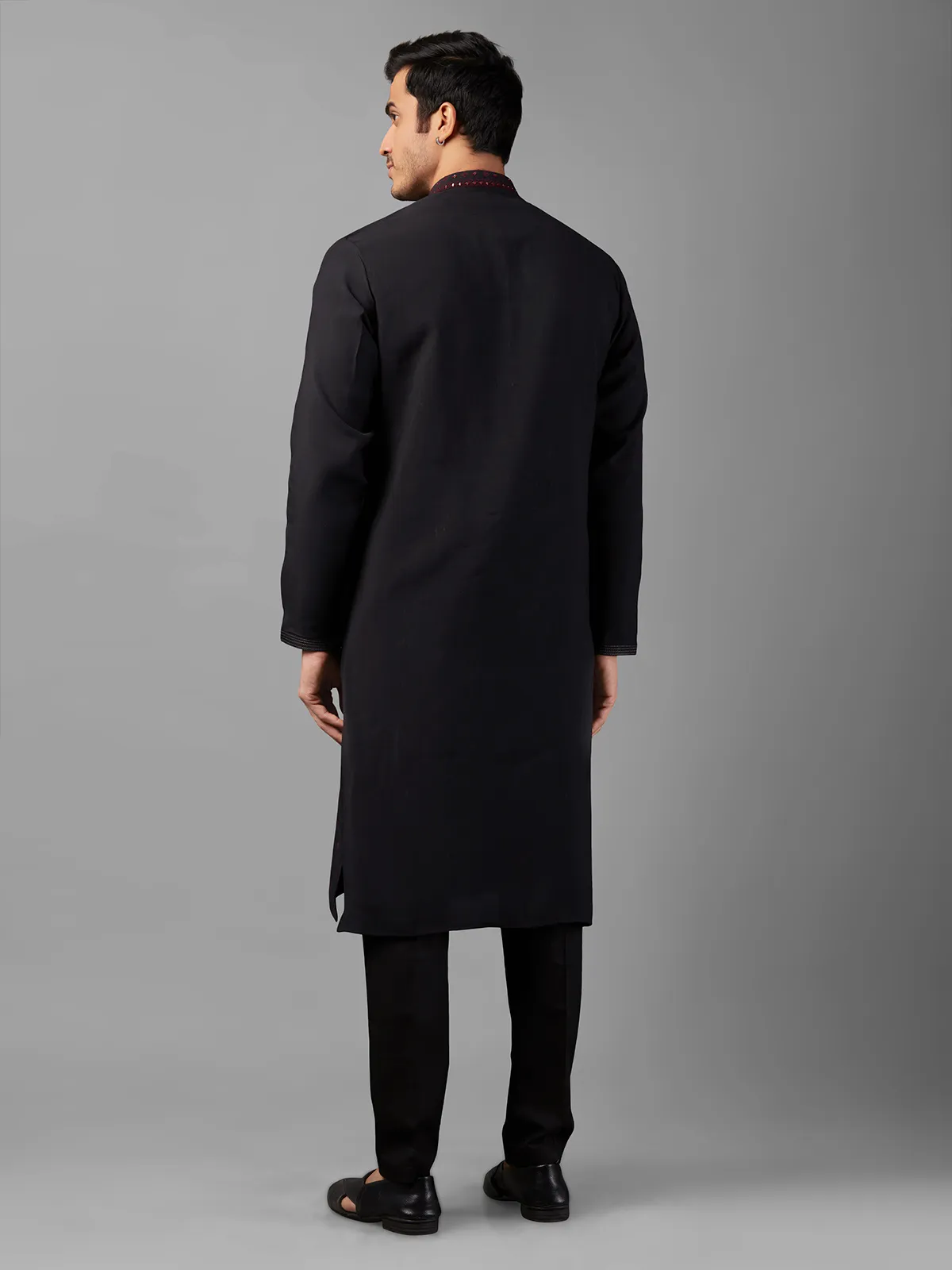 Classic silk black  Men Kurta pajama