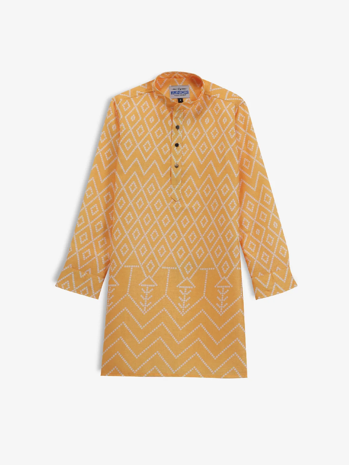 Classic yellow printed kurta
