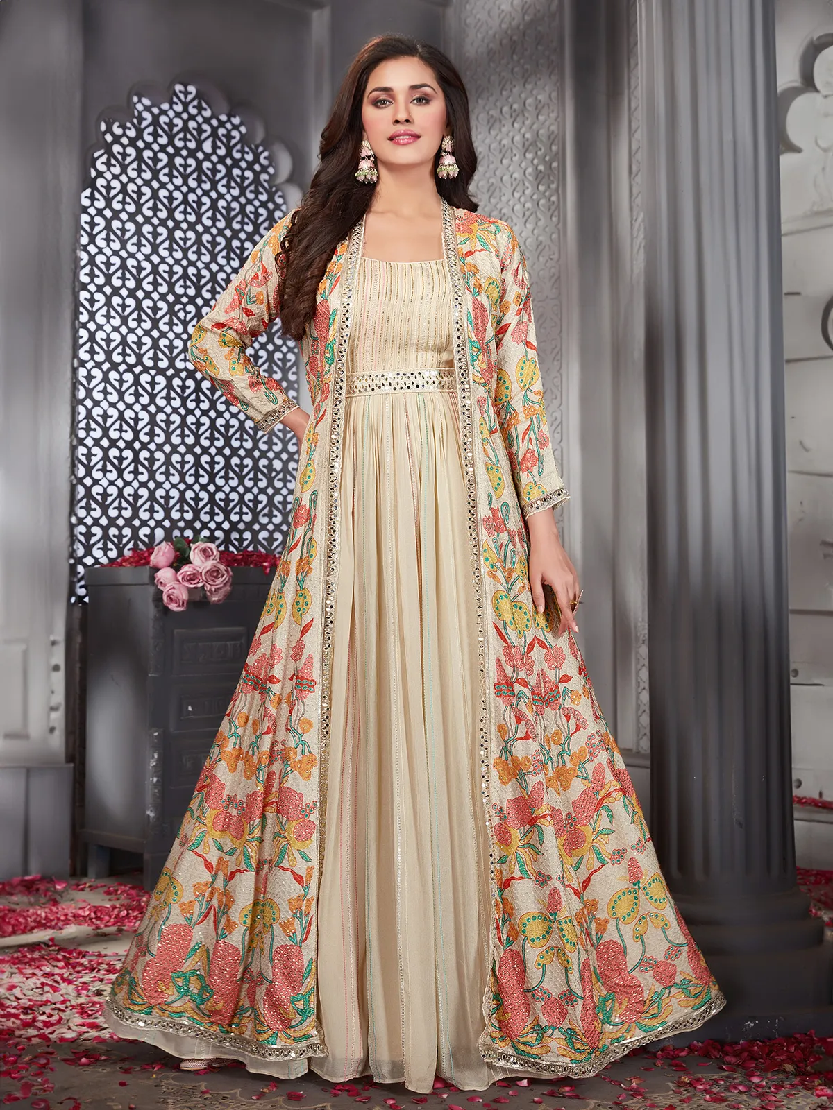 gold and white dress homecoming Statuesque Mesh A-Line Gown w/ Ribbon... – Color:Diamond white (off-white) vacation style Clothing Donations Needed for Back Details